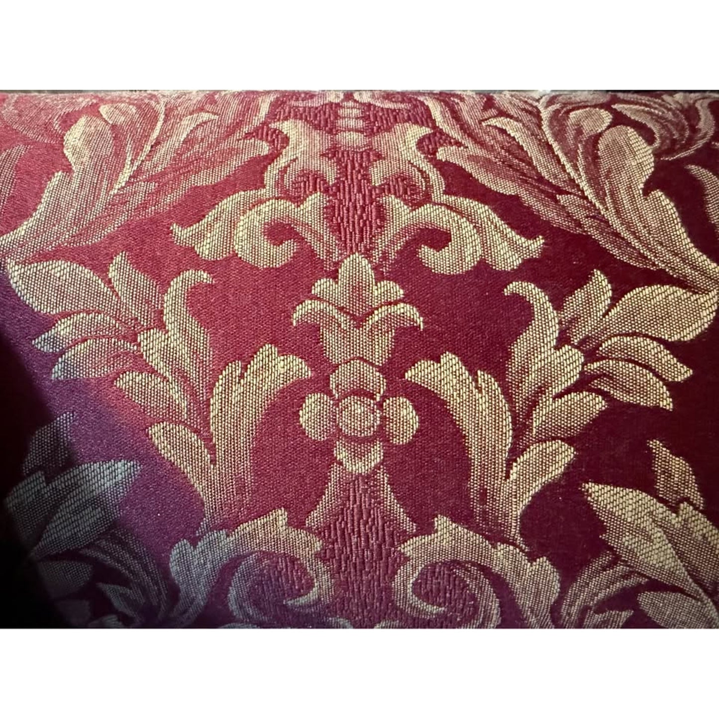 Burgundy and beige 3 seater plush couch very soft