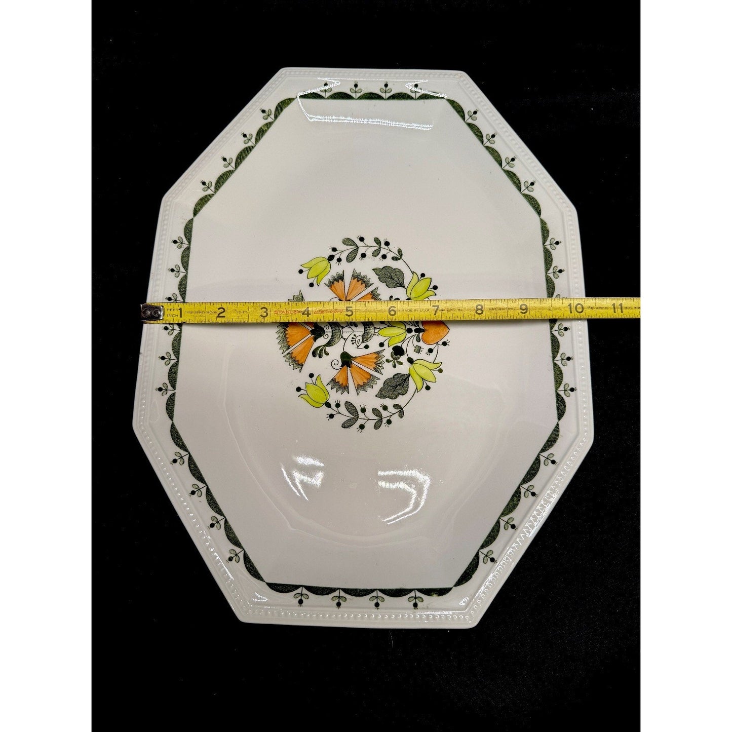 Set of 2 Johnson brothers Greenfield oval/ octagon platters 13.75” & 15.25” VTG