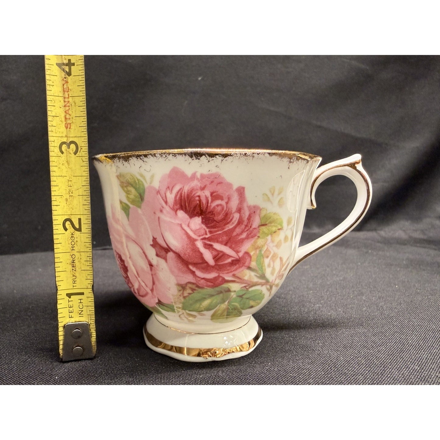 Vintage Royal Albert American Beauty Tea Cup and Saucer Pink Roses Gold Trim