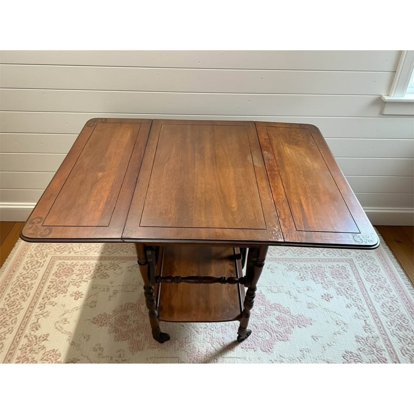 Vintage early American wooden tea cart