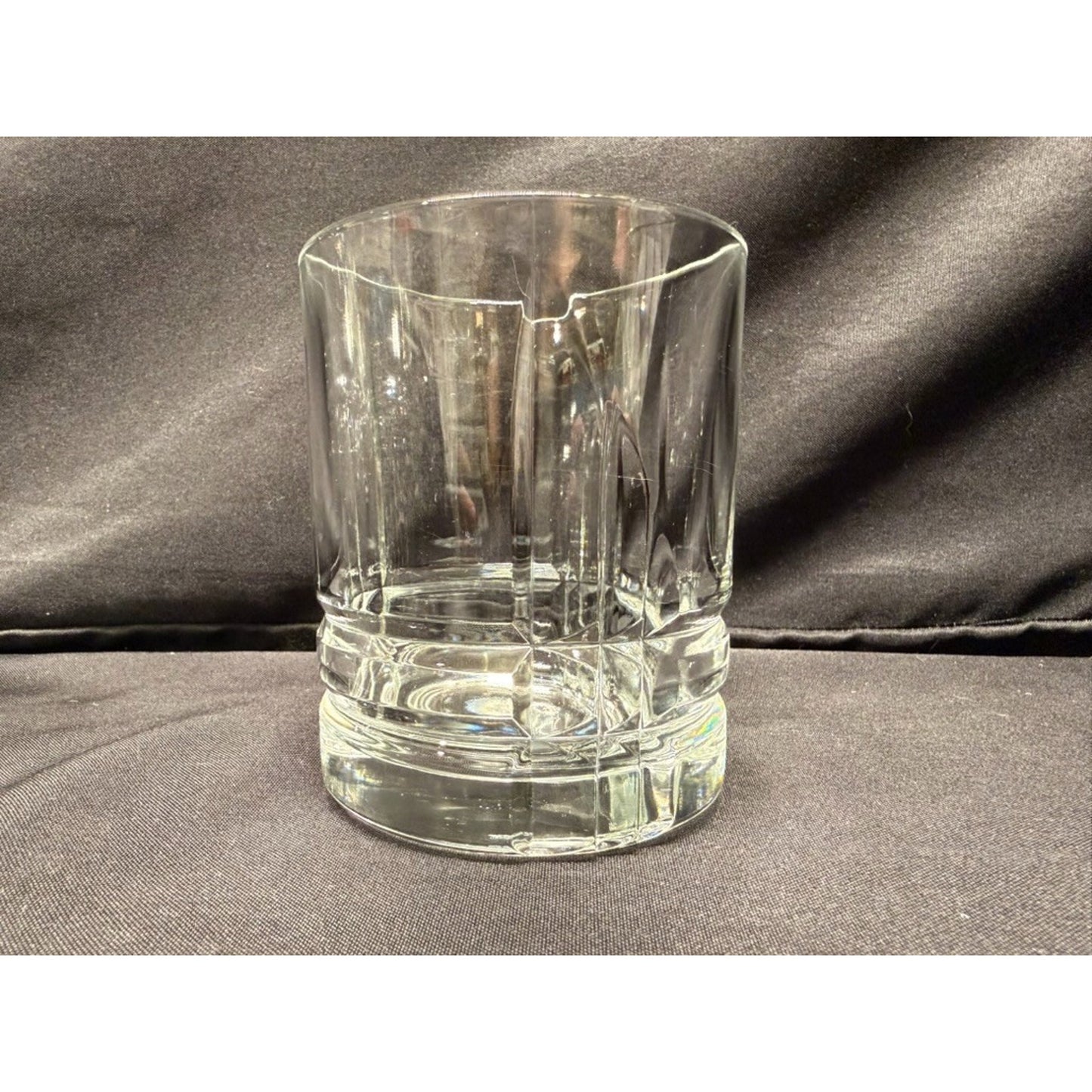 Set of 6 clear old fashioned whisky rocks glasses 4" small tumblers round USA