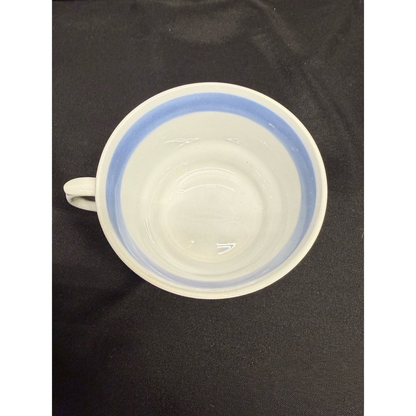 Arabia Blue Ribbon Suomi Striped White & Blue Tea Espresso Cups Set Of 4 Finland