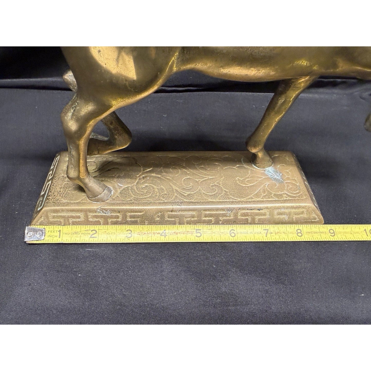Williamsburg Pottery Factory Solid Brass Horse Statue Vintage 10” Equestrian