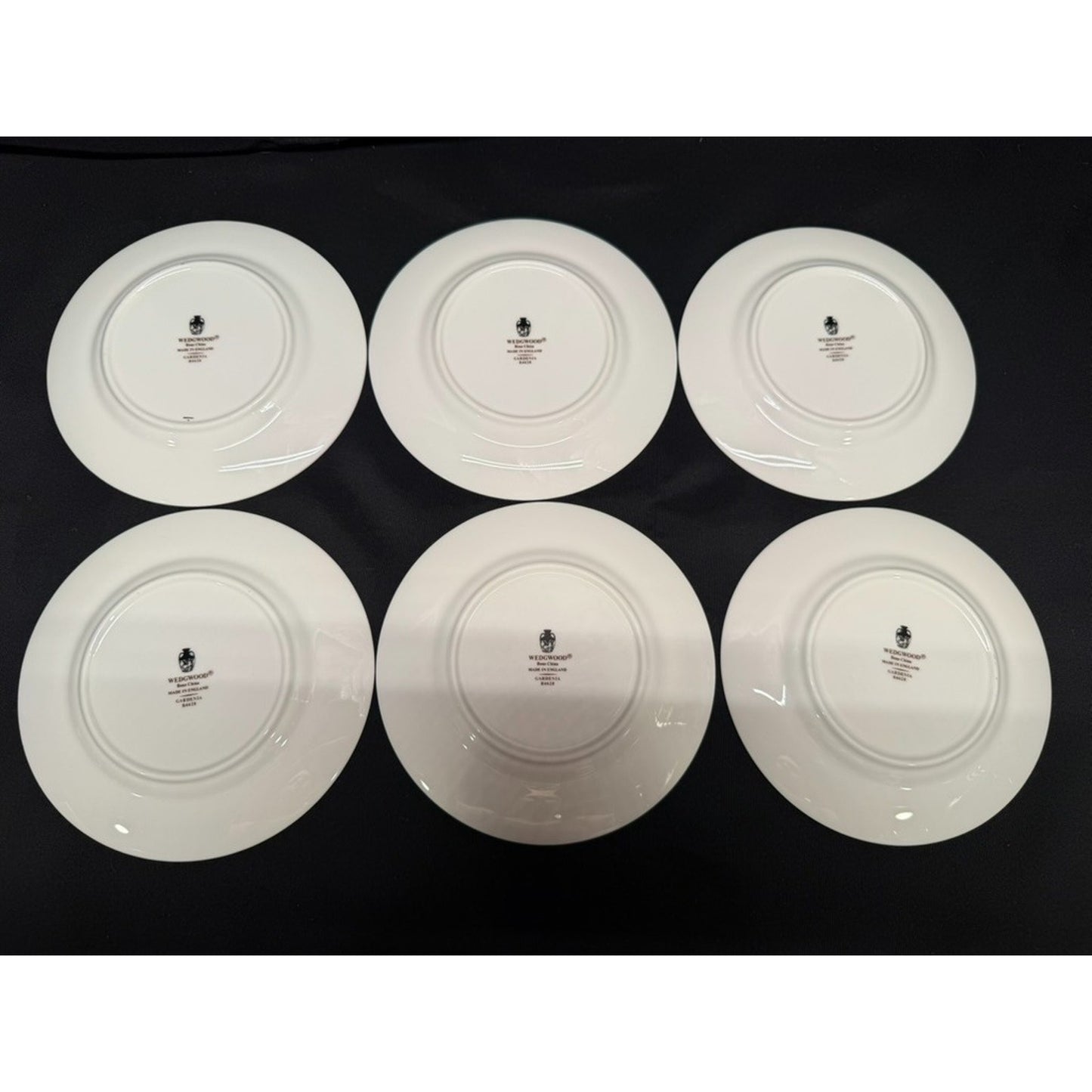 Set of 6 Wedgwood 6" Bread Plates Gardenia Blue w/Platinum Trim discontinued