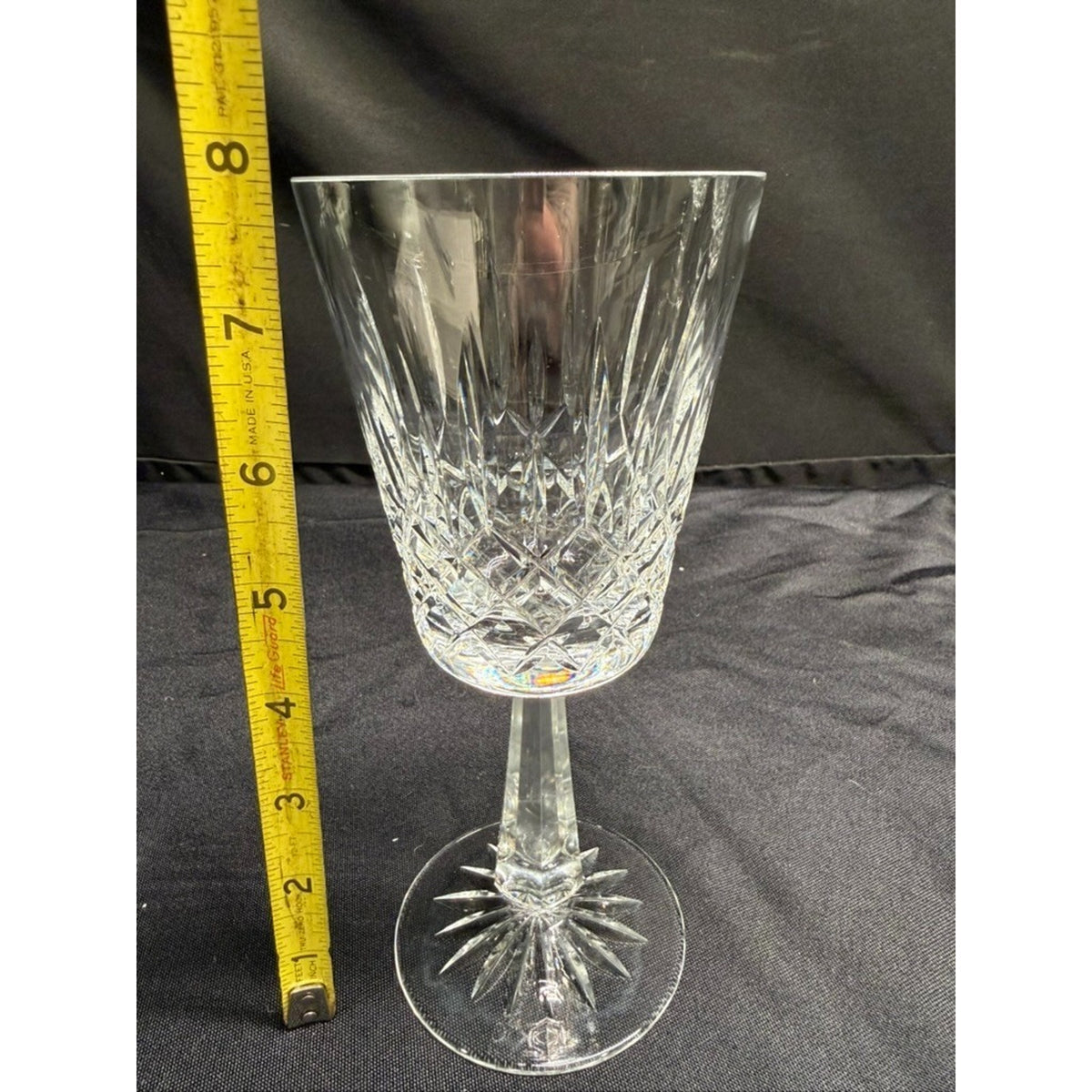 Set of 5 Galway Clifden Pattern Clear Crystal Wine Glasses /goblet Vintage 7.75"