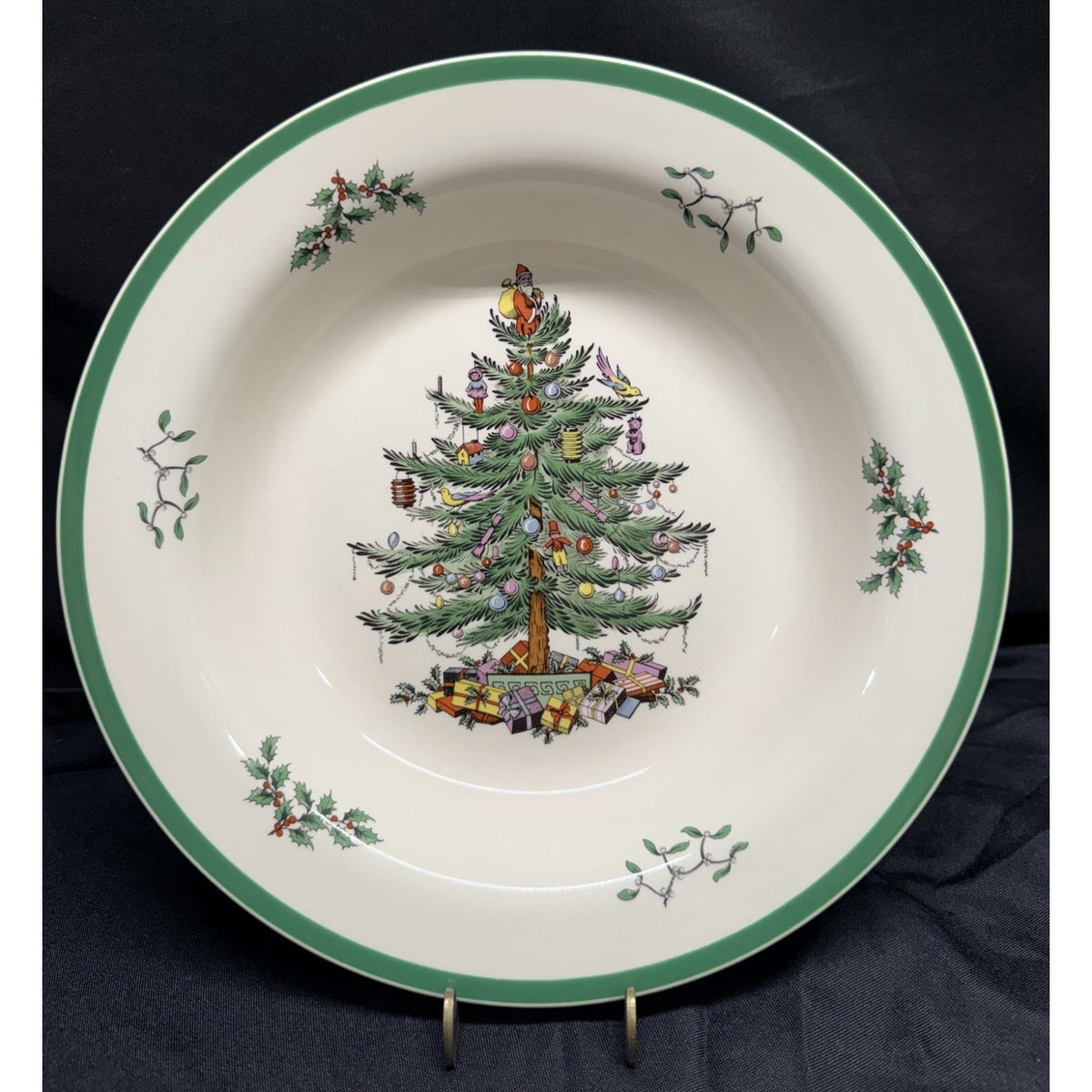 Spode Christmas Tree 11.5" Large Pasta/Vegetable Serving Bowl Round England VTG