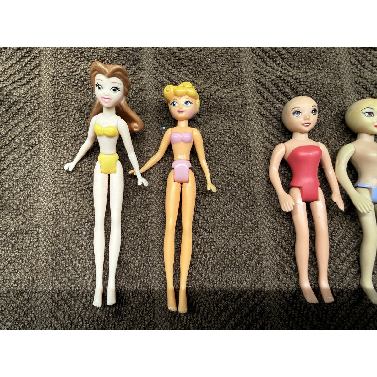 34 Pc Polly Pocket Dolls Including 2 Rick Dolls & Disney 3.5-4" tall Vintage