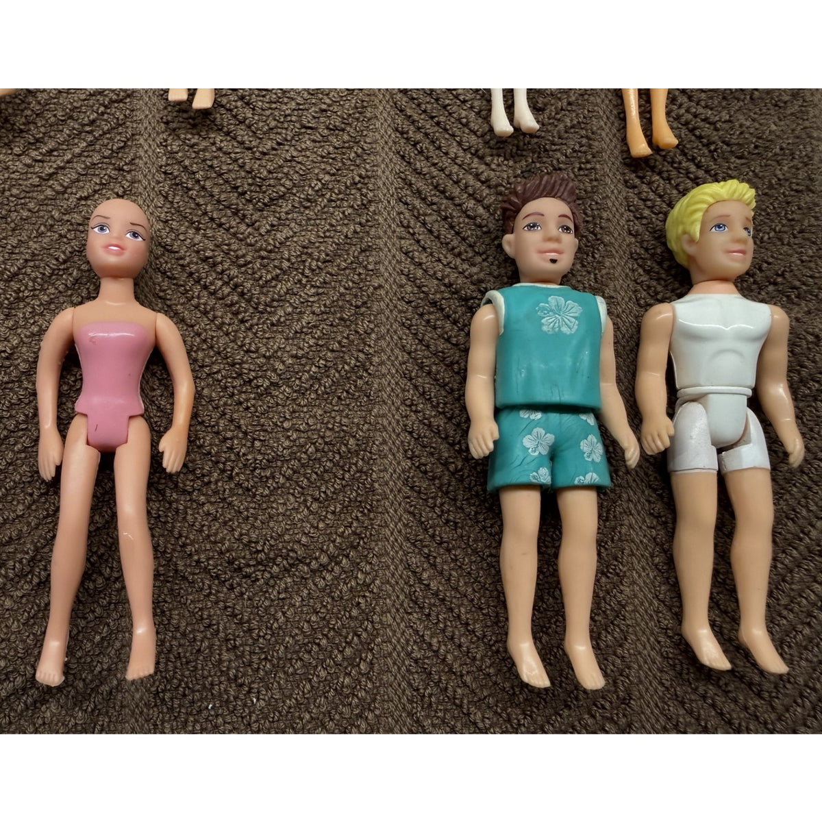 34 Pc Polly Pocket Dolls Including 2 Rick Dolls & Disney 3.5-4" tall Vintage