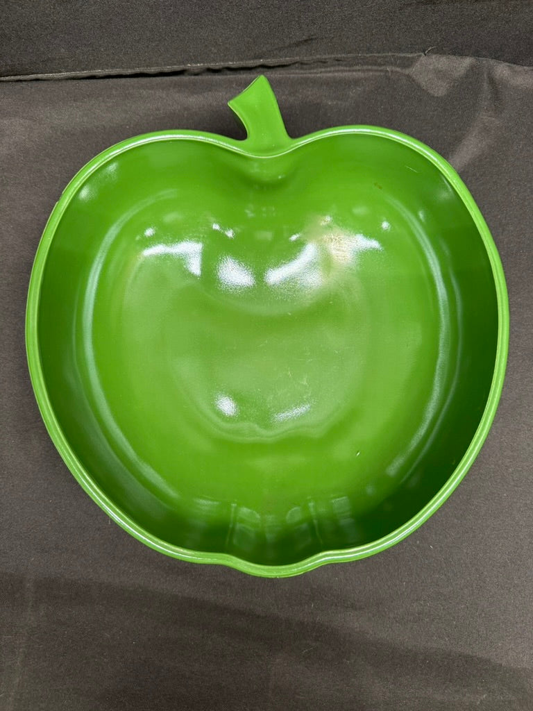 Vintage Hazel Atlas Apple Shaped Salad Serving Bowl Set 7 Piece Set 1950’s Green