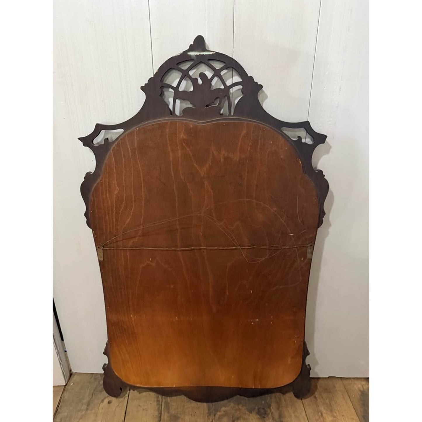 Antique french style mahogany wall mirror with beautifully carved flowers