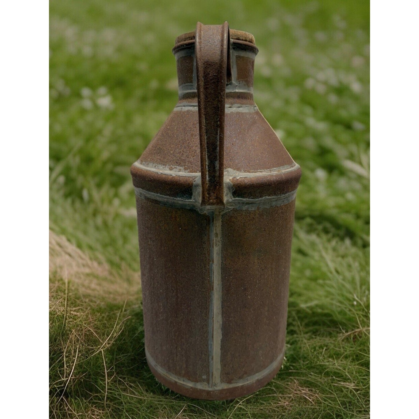 Antique early 1900’s metal milk can original wooden stopper farmhouse rustic 17”