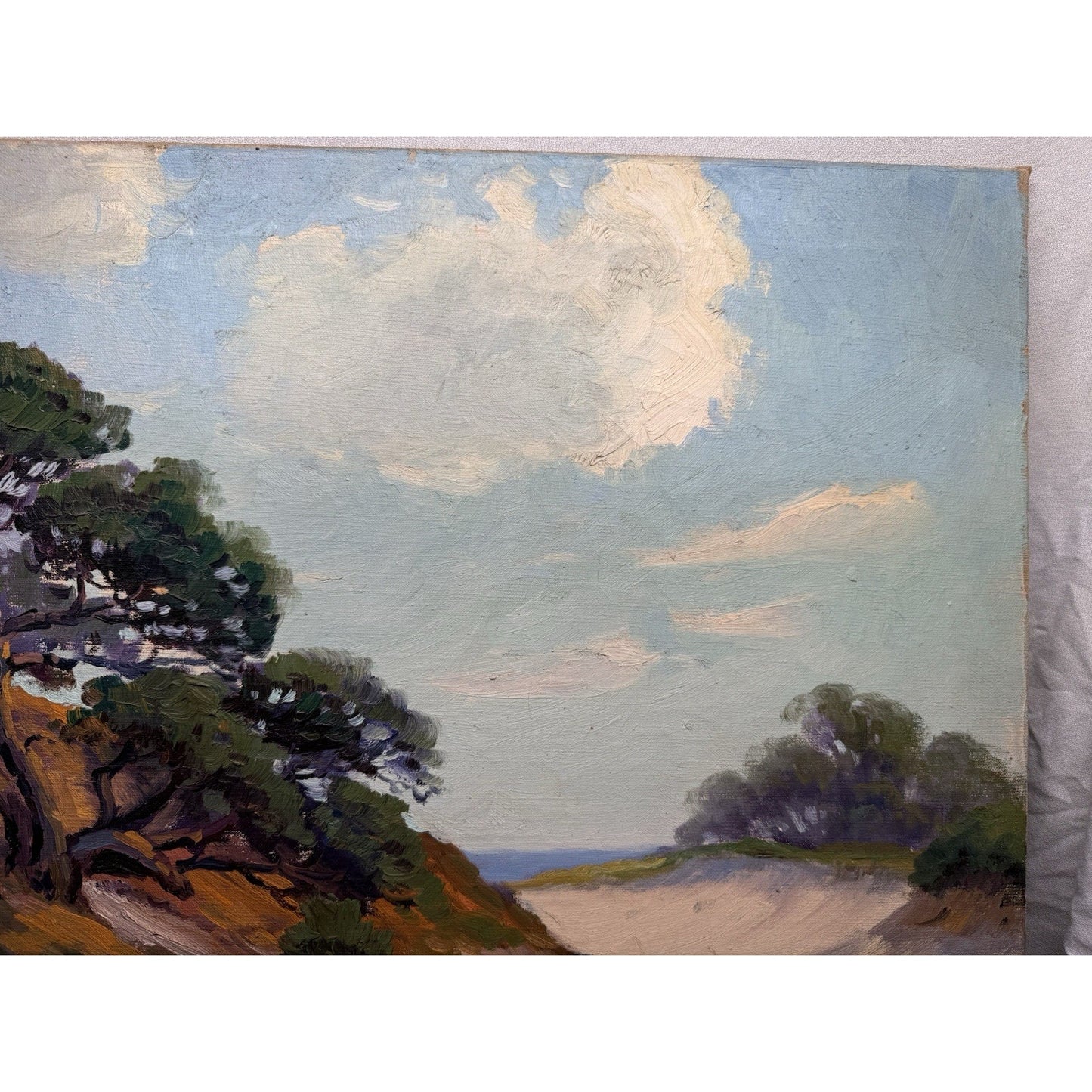 Charles Gordon Harris Vintage 1930’s Oil Painting Coastal Sand Dunes 30” X 25”