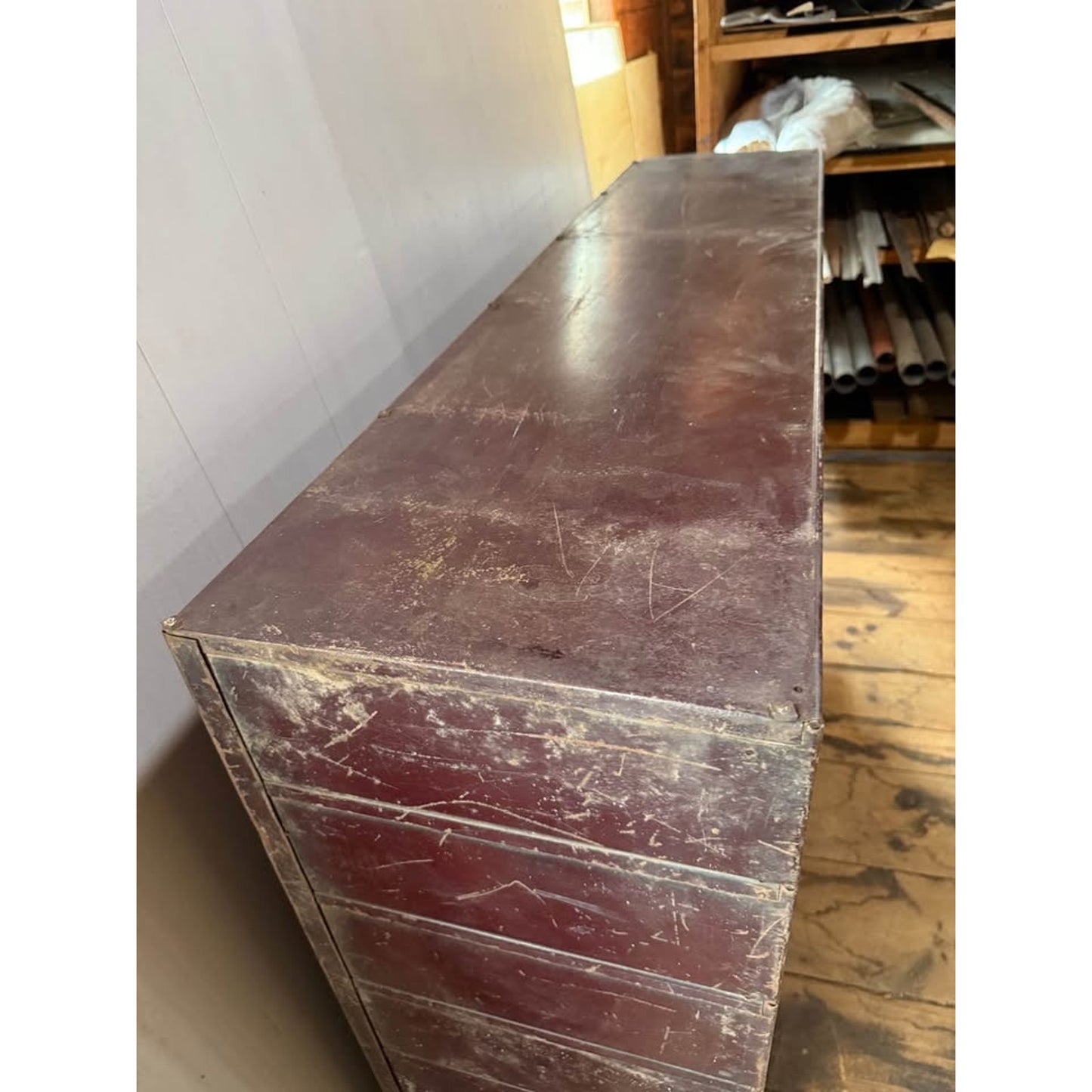Vintage 1940’s metal Industrial mail organizer/ pigeon hole storage cabinet 45 slots