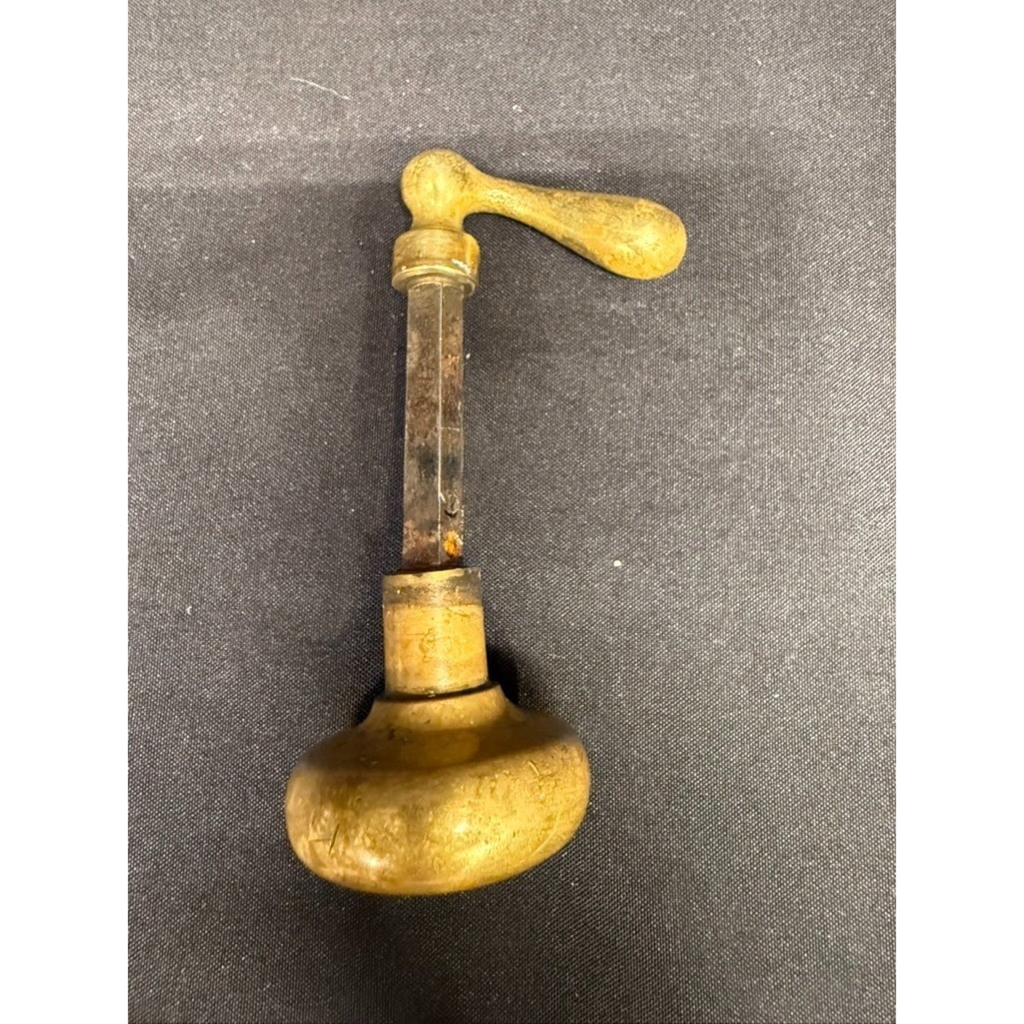 Antique 1880's Brass Doorknob with Drop Lever Handle Set architectural Salvage