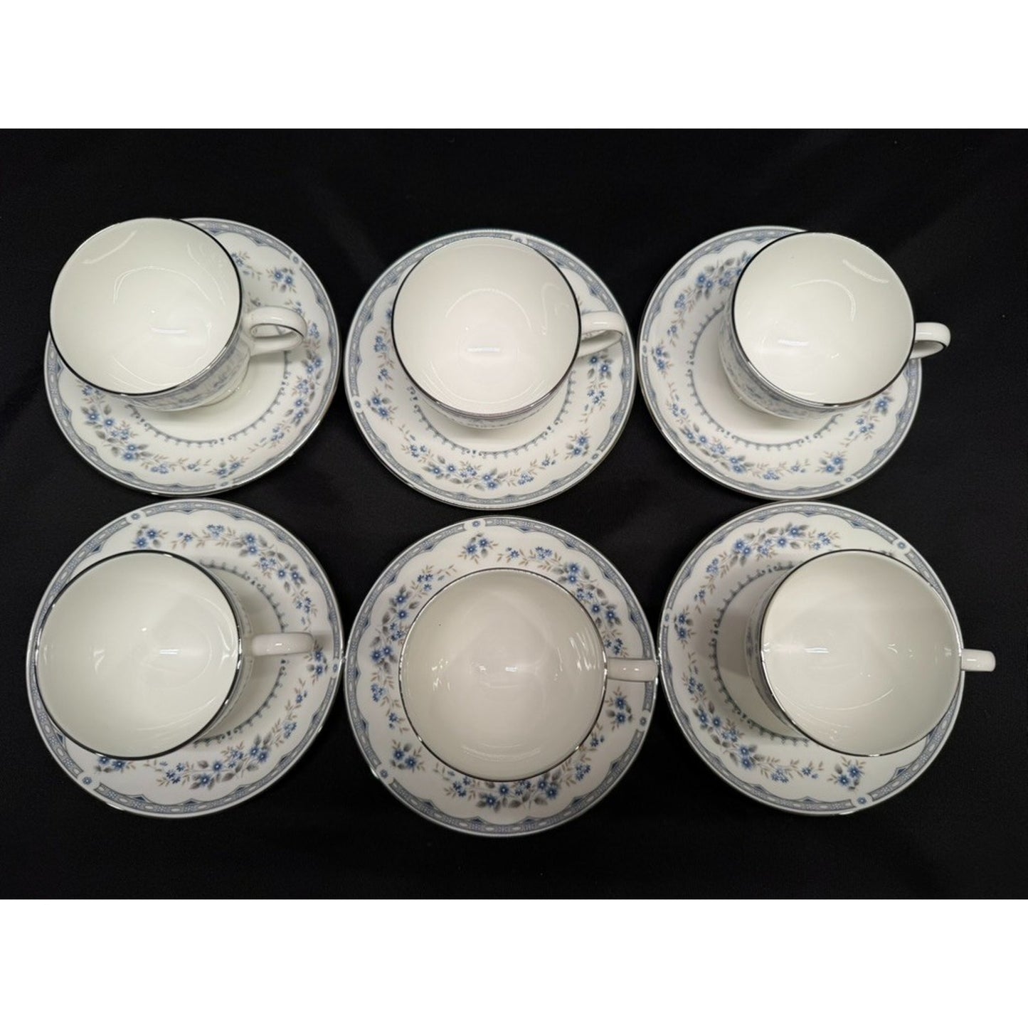 Set of 6 Wedgwood Gardenia Bone China tea cups & Saucers #R4628 Made In England