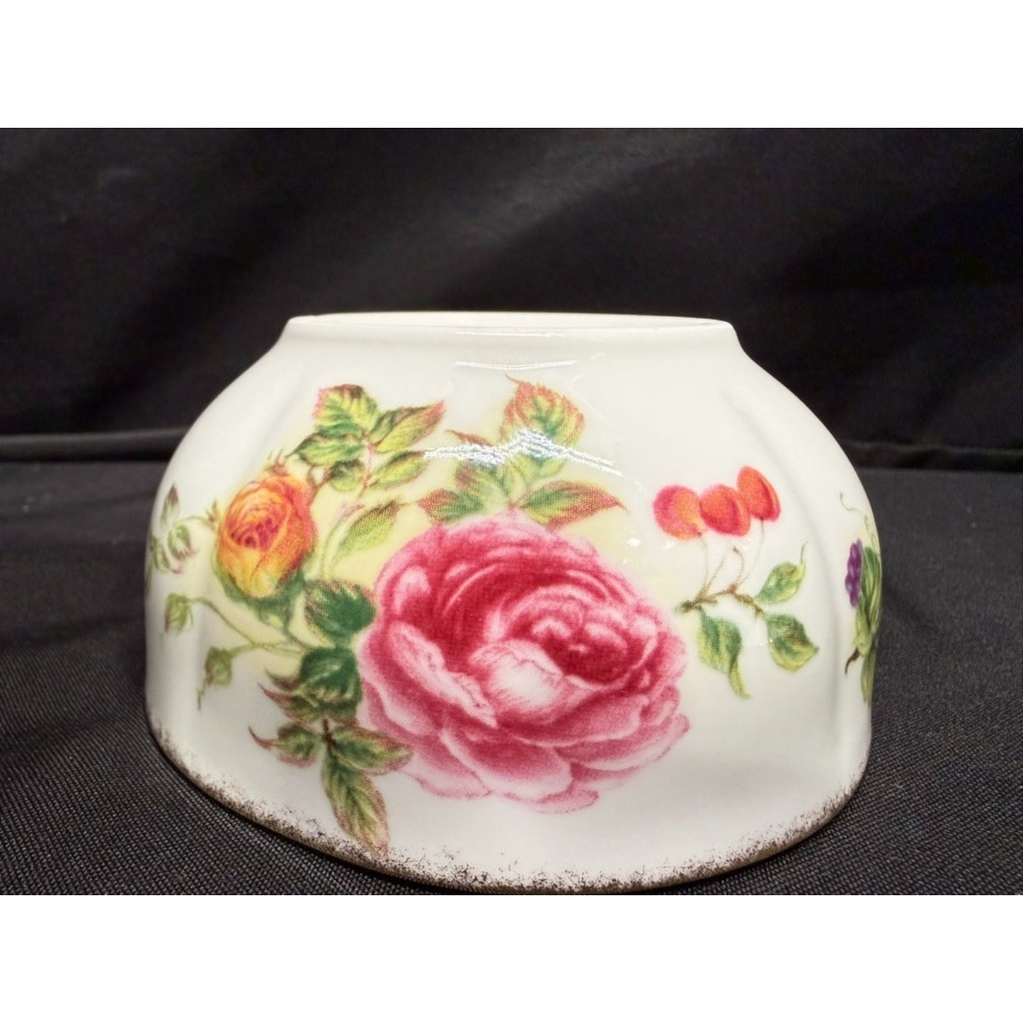 Rare Royal Albert Harvest Rose trinket dish/lidded sugar dish bone china vintage