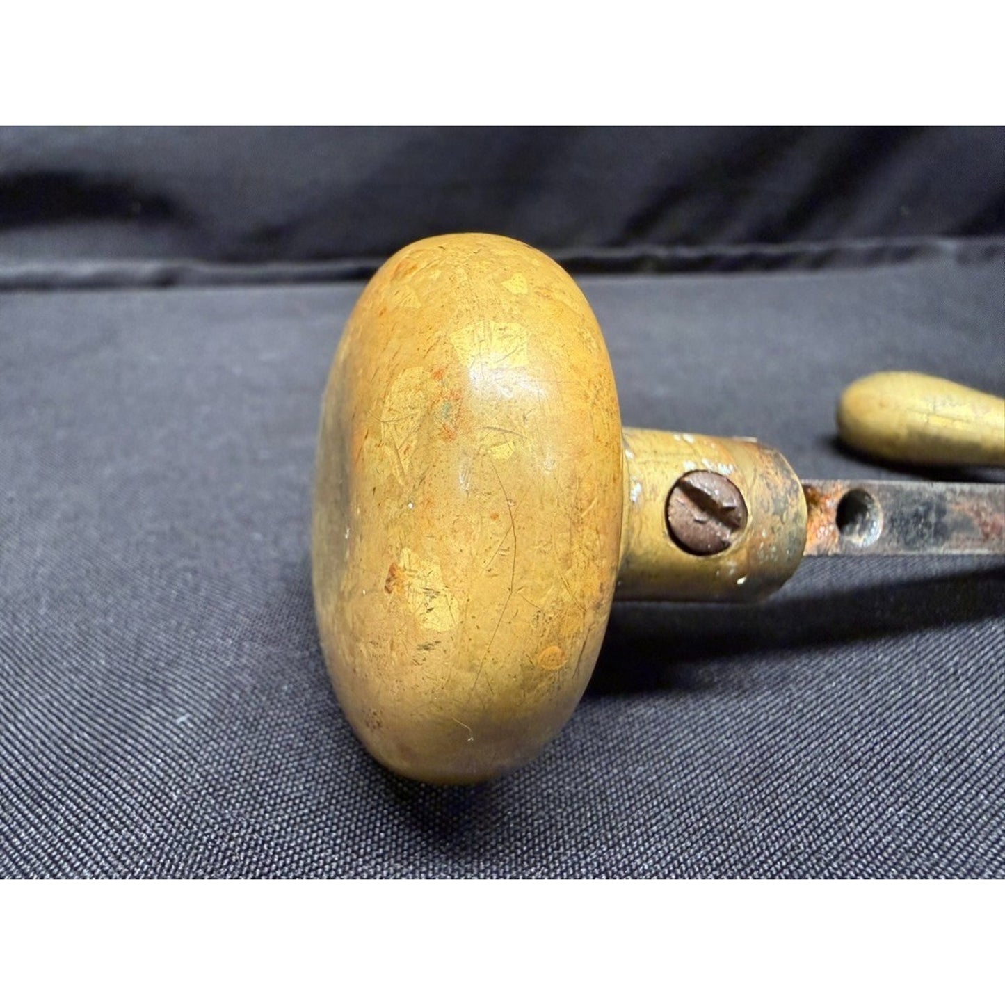 Antique 1880's Brass Doorknob with Drop Lever Handle Set architectural Salvage
