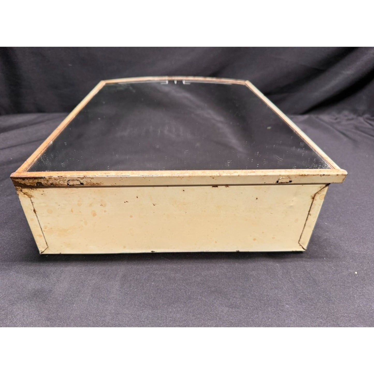 Vintage 1950's metal medicine cabinet with mirror wall mount farmhouse art deco