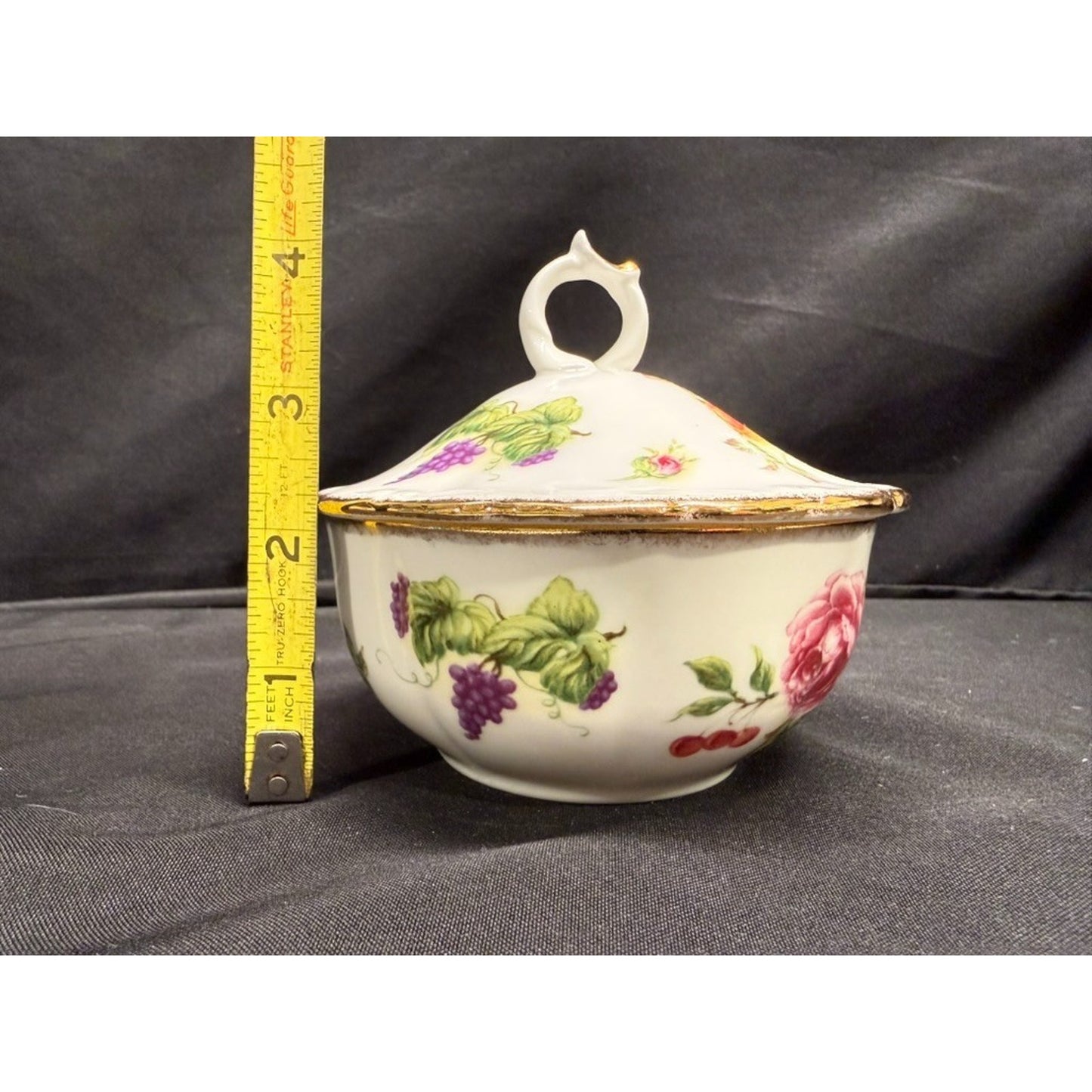 Rare Royal Albert Harvest Rose trinket dish/lidded sugar dish bone china vintage