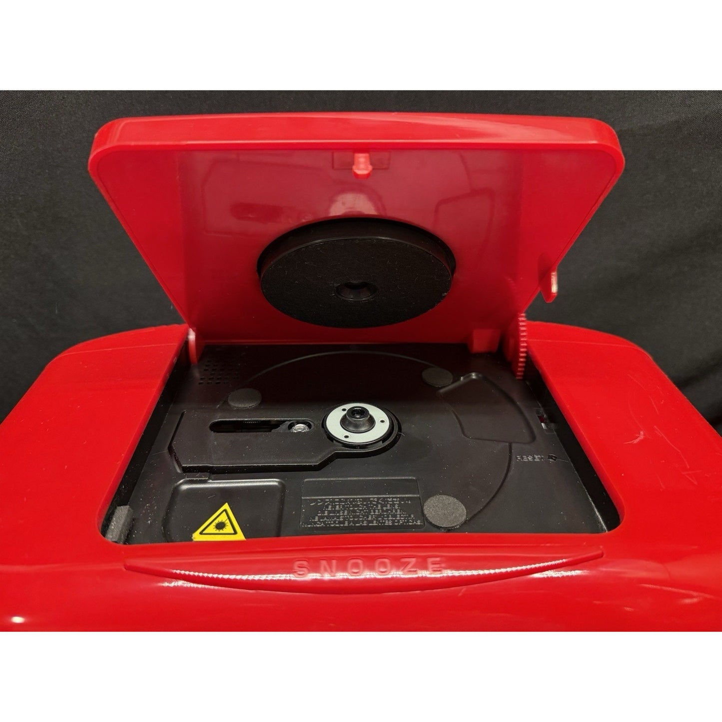 Vintage red Teac AM FM radio CD player alarm clock retro style tested works