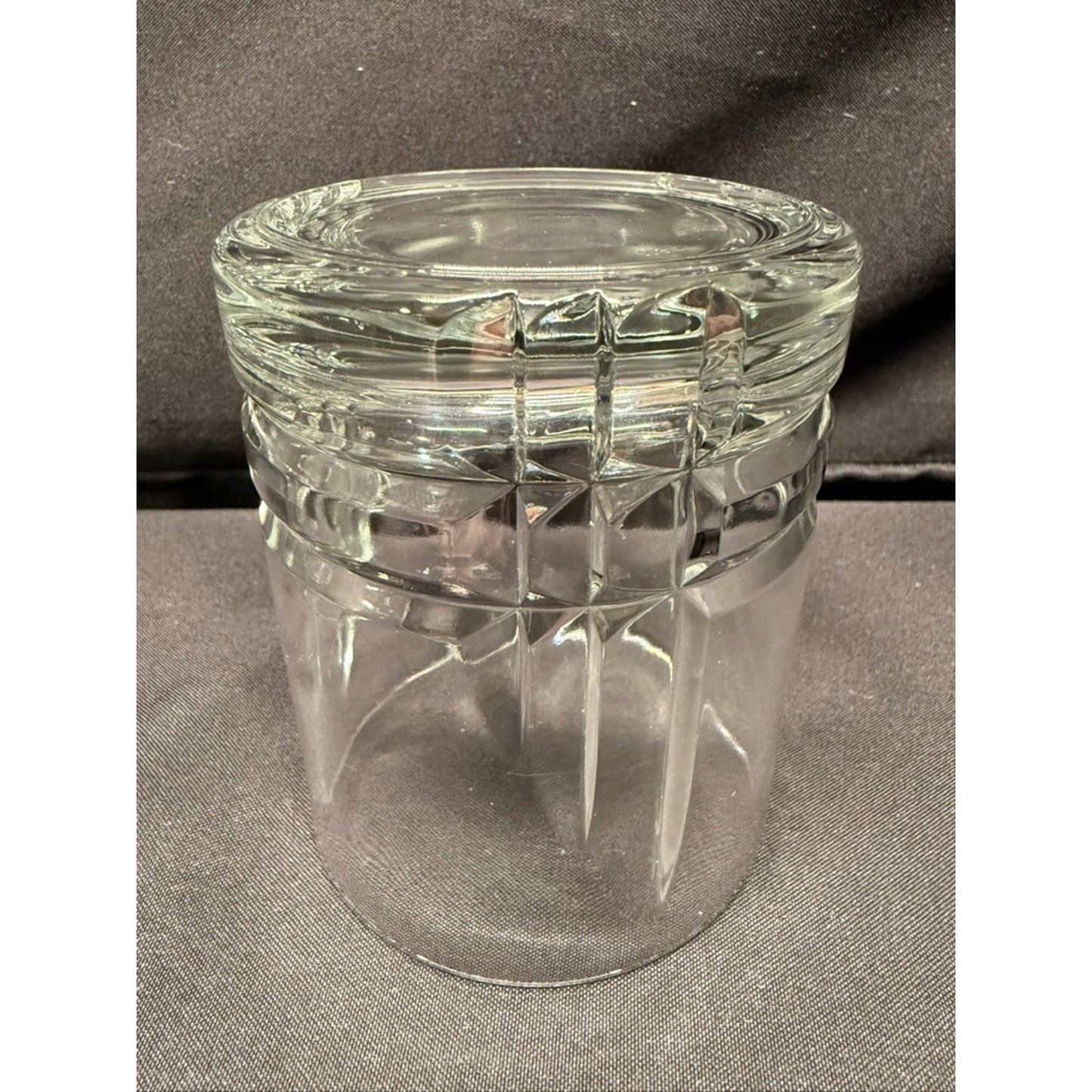 Set of 6 clear old fashioned whisky rocks glasses 4" small tumblers round USA