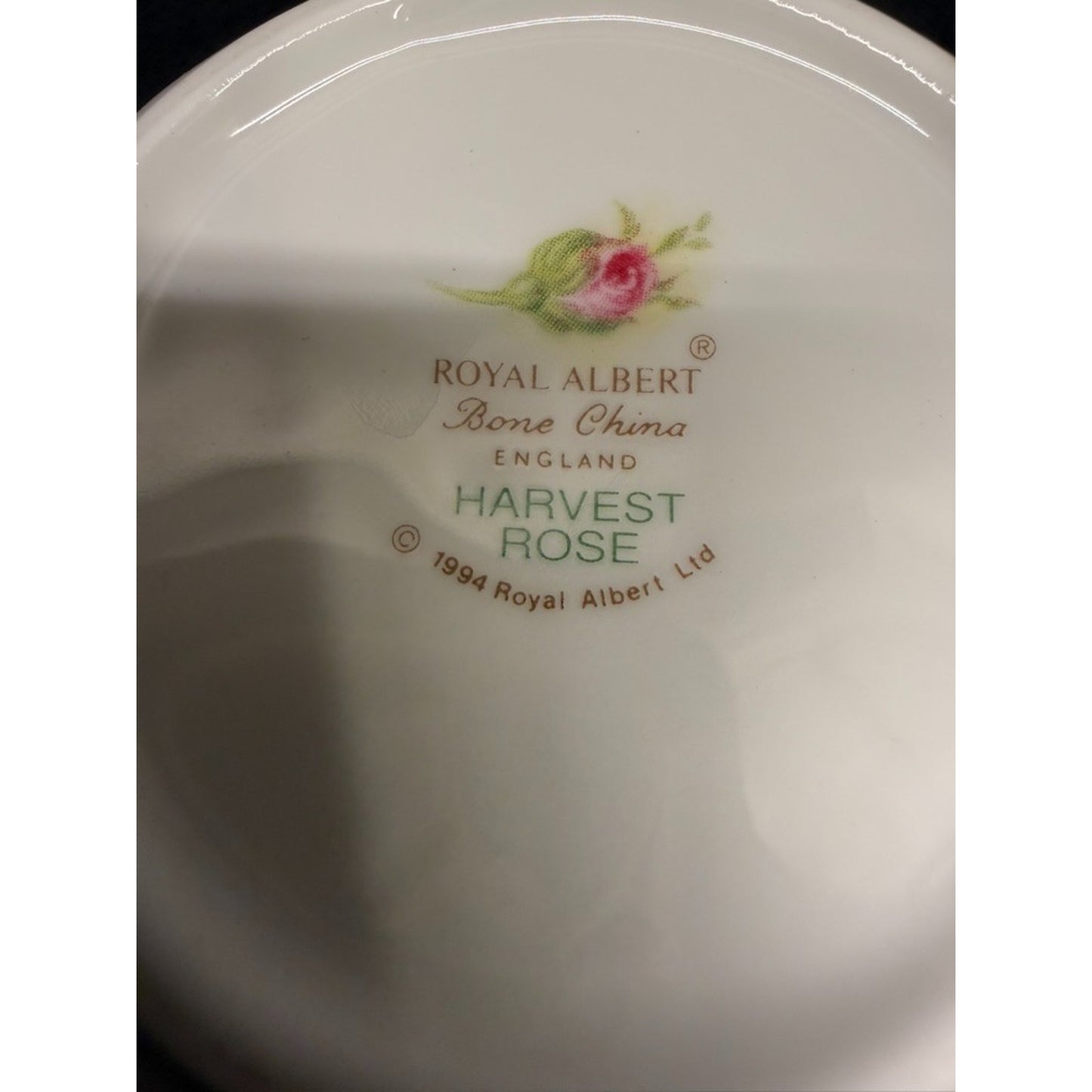 Rare Royal Albert Harvest Rose trinket dish/lidded sugar dish bone china vintage