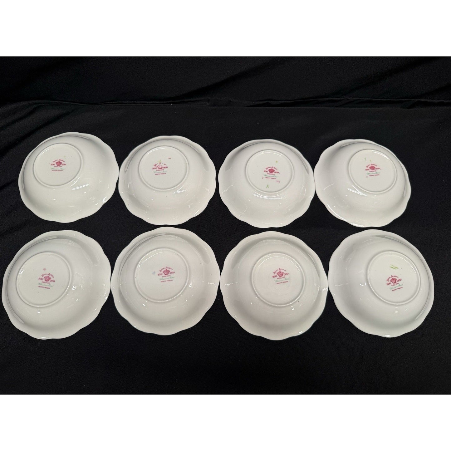8 Royal Albert England Blossom Time 5.25” Berry Bowls Scalloped Rim Pink Vintage