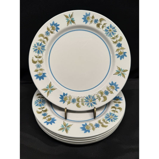 Rare Vintage Mikasa Blue Green Mediterrania 7.75” Salad Plates Set of 6 top knot