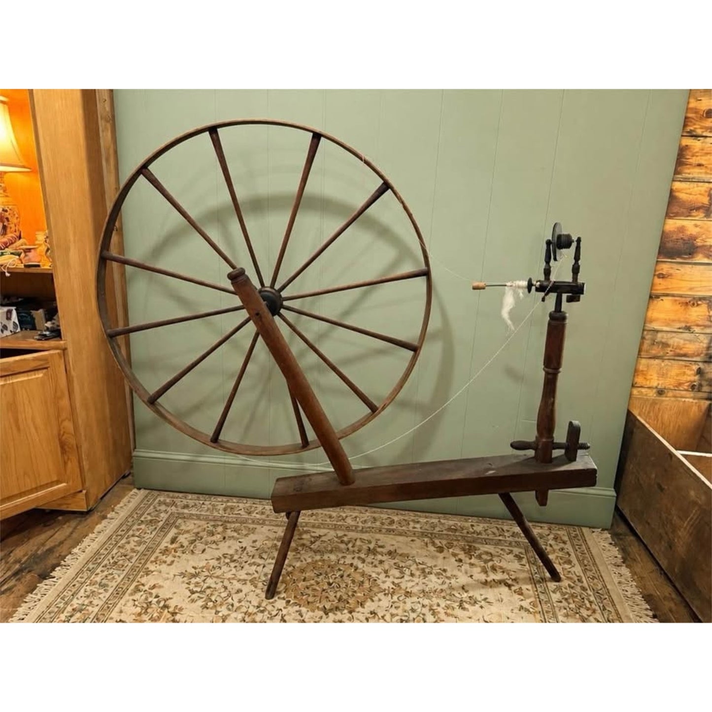 Antique late 1800’s primitive spinning wheel/great wheel