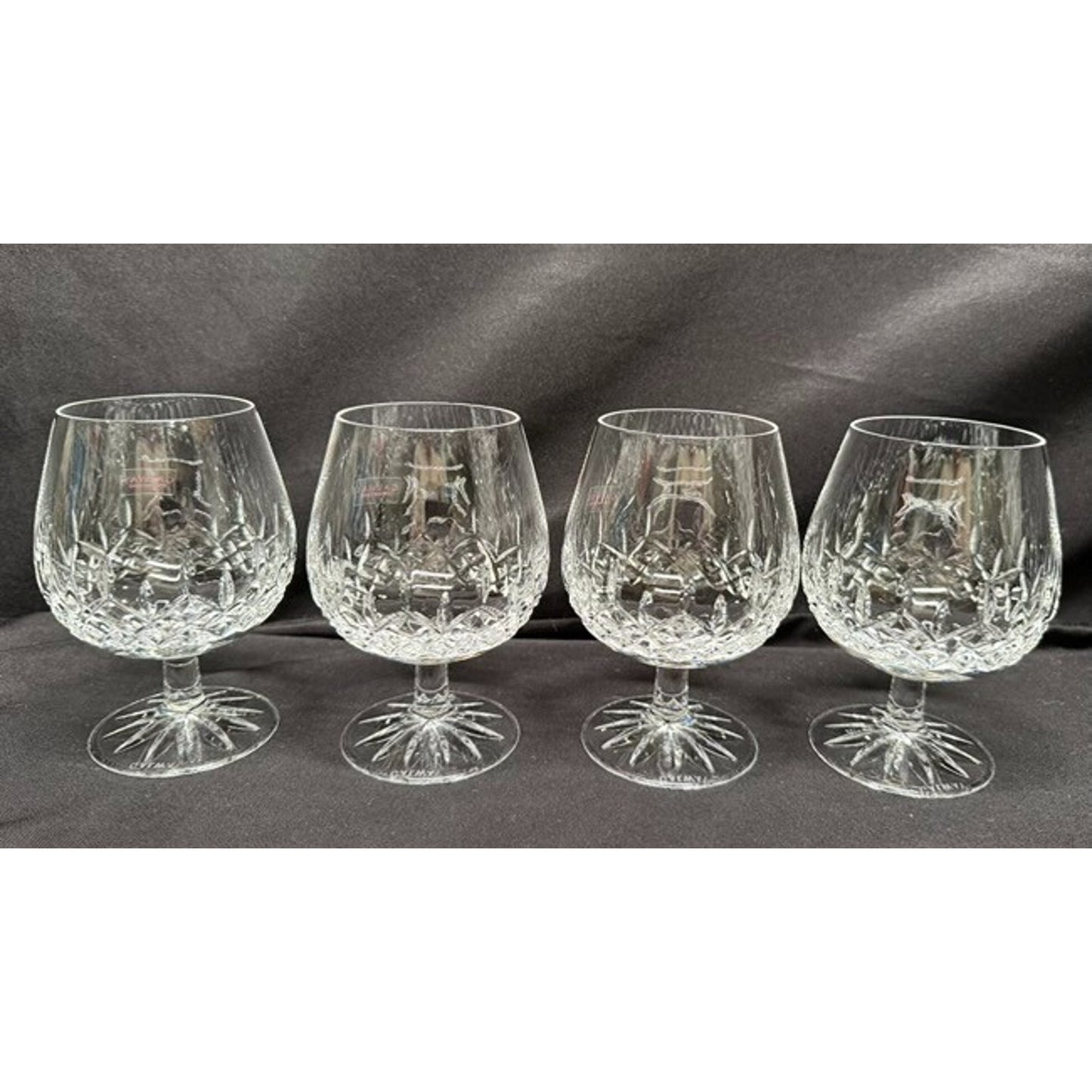Set of 4 Galway Irish Lead Crystal Longford Brandy Snifter Glasses 5" tall VTG