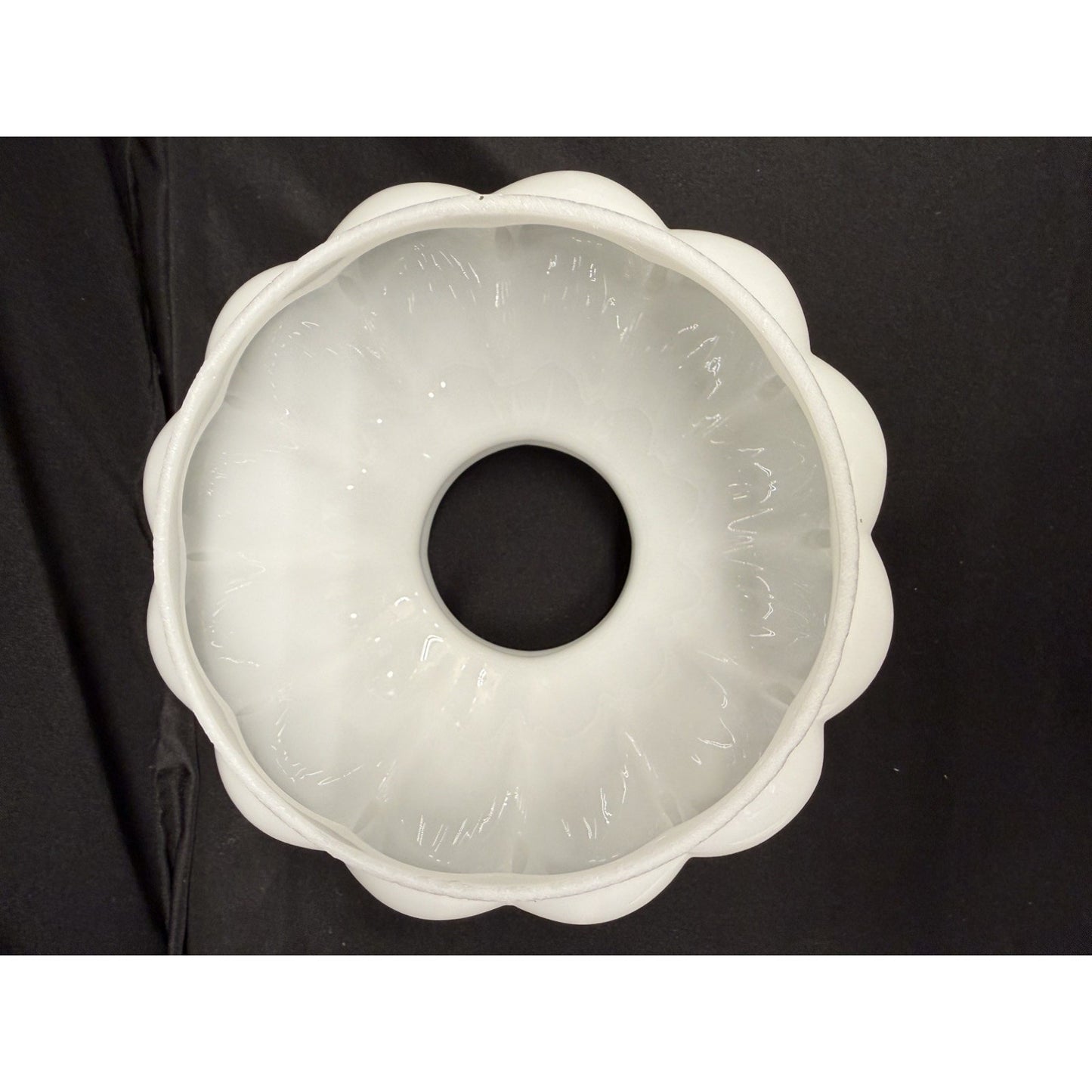 B & P opal White milk glass Melon shade style student Lamp Shade hand blown 6”