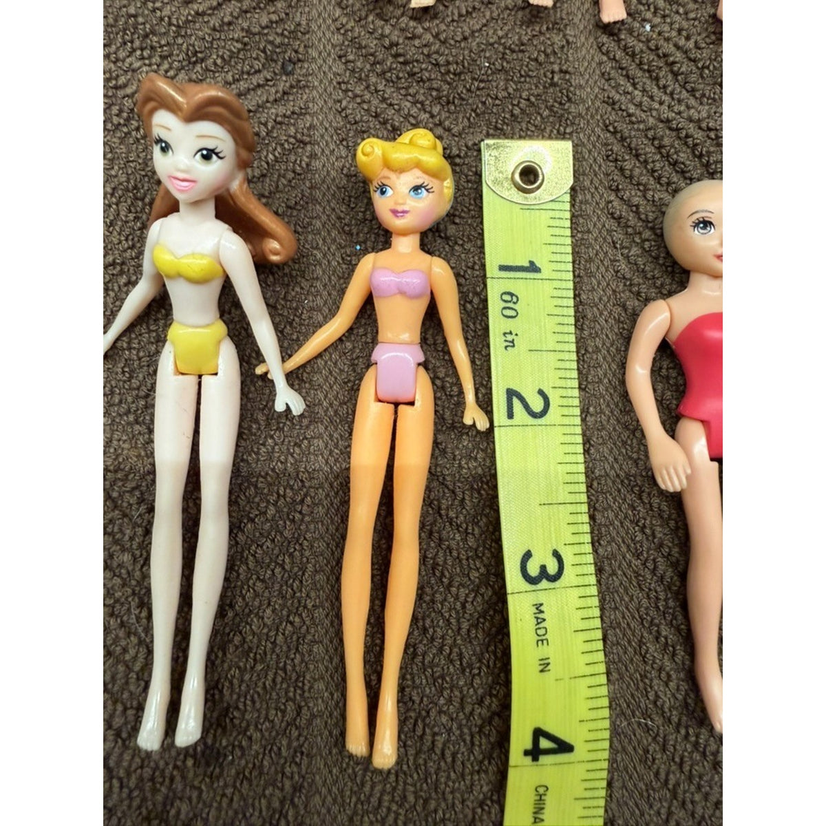 34 Pc Polly Pocket Dolls Including 2 Rick Dolls & Disney 3.5-4" tall Vintage