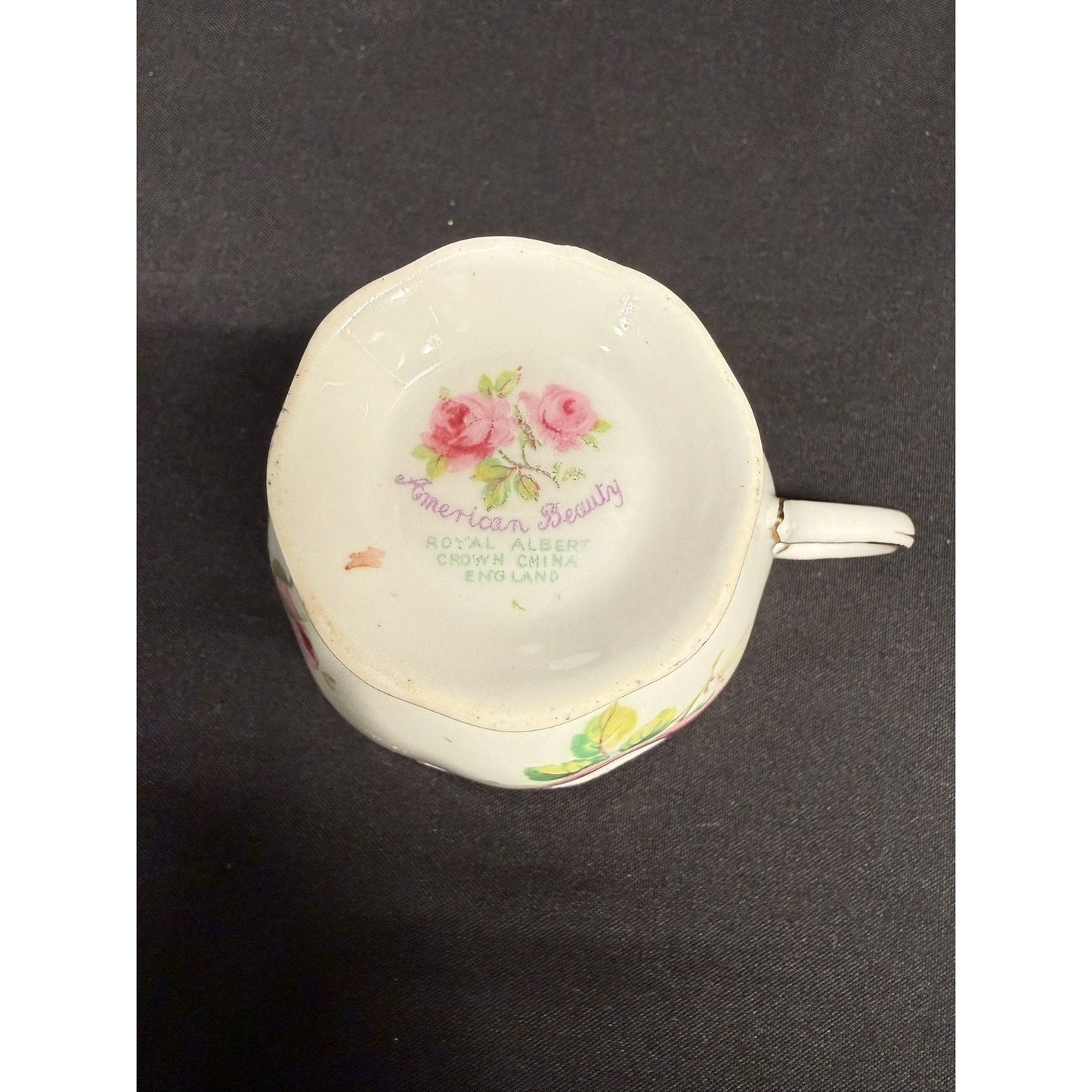 Vintage Royal Albert American Beauty Tea Cup and Saucer Pink Roses Gold Trim