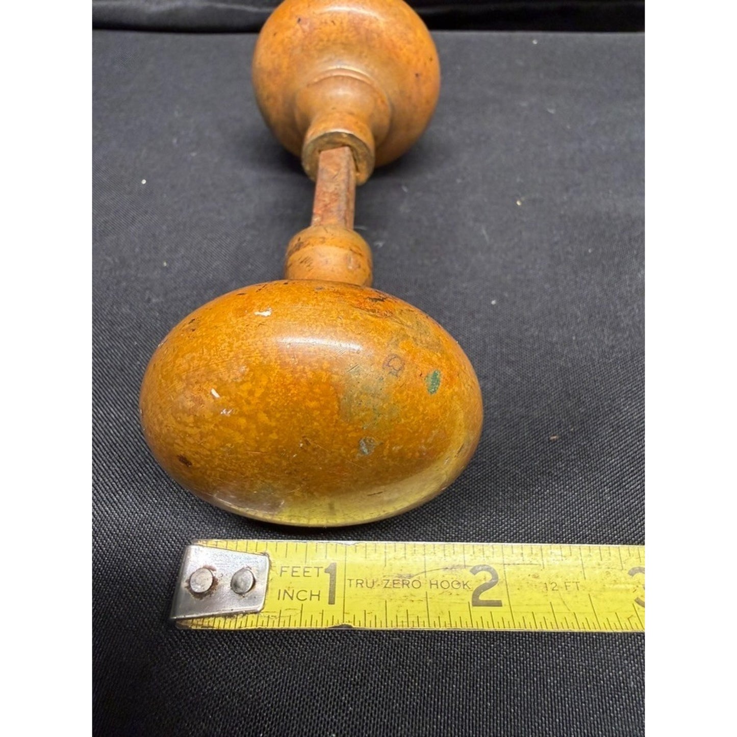 Antique Brass Door Knob Set with Spindle 2 inch knobs architectural salvage