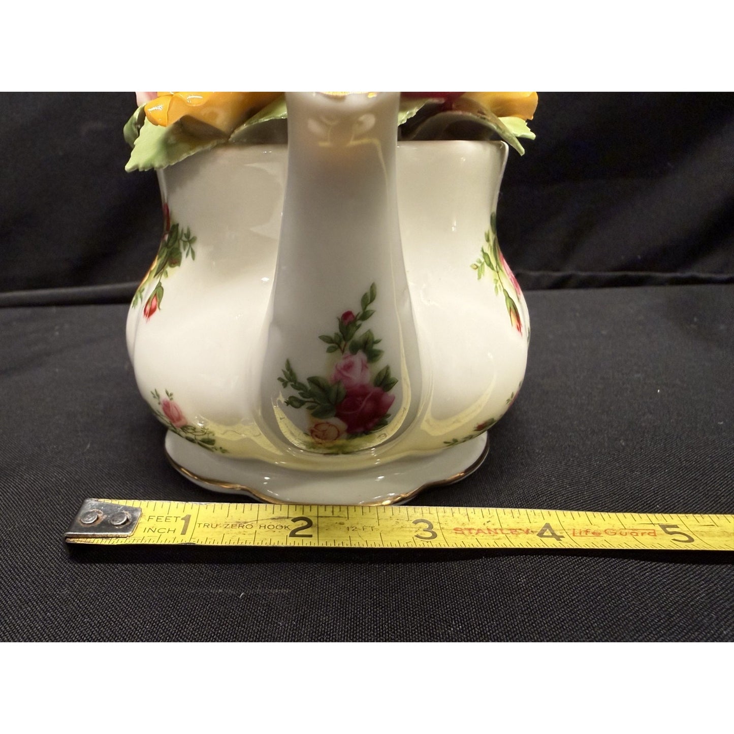 RARE Royal Albert Old Country Roses Floral Teapot Music Box Vintage WORKING!