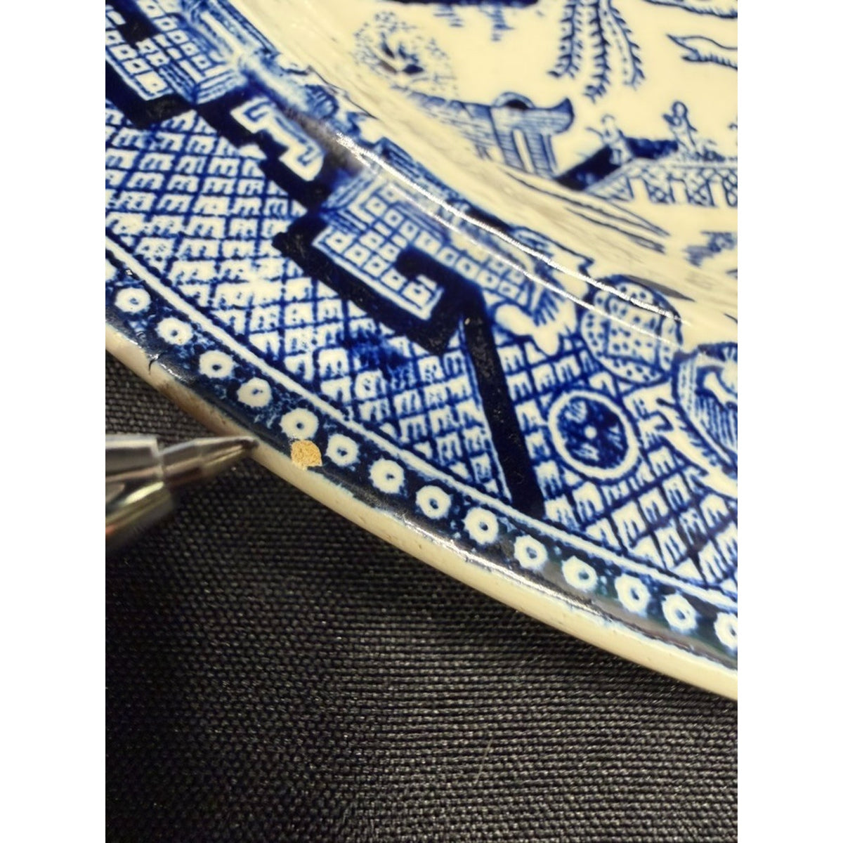 Set of 3 Blue Willow Divided Plates/Grill Plates Made in Poland 10.75" Vintage