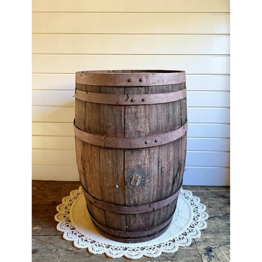 Vintage rustic whiskey/wine barrel great decor for weddings!
