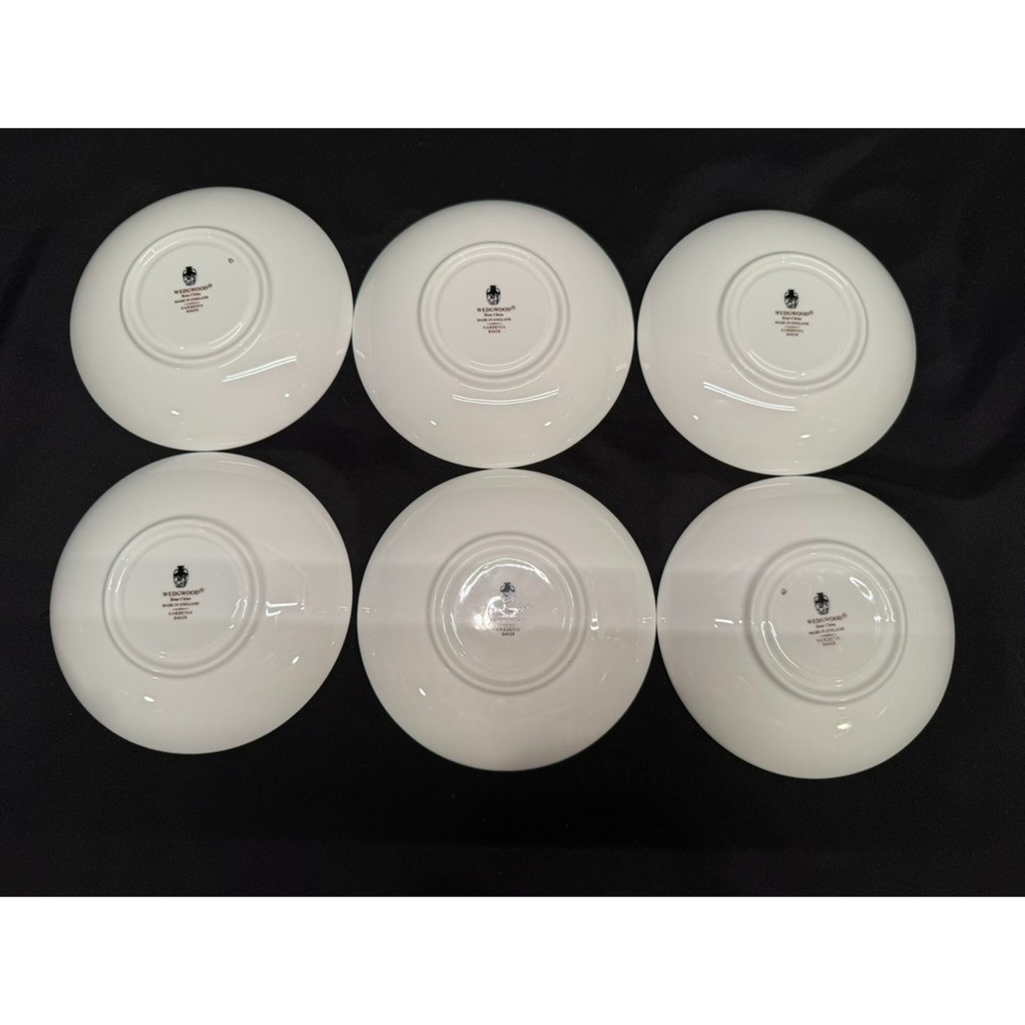 Set of 6 Wedgwood Gardenia Bone China tea cups & Saucers #R4628 Made In England