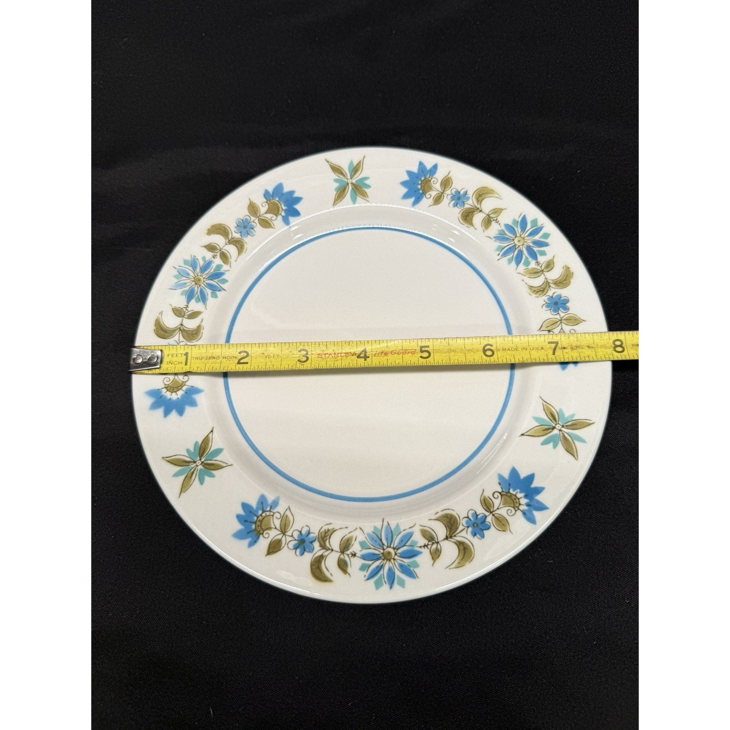 Rare Vintage Mikasa Blue Green Mediterrania 7.75” Salad Plates Set of 6 top knot