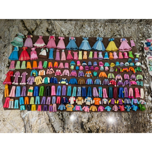 350 + Pc Vintage Polly Pocket Lot Clothing Hats Purses Shoes Accessories 2000's