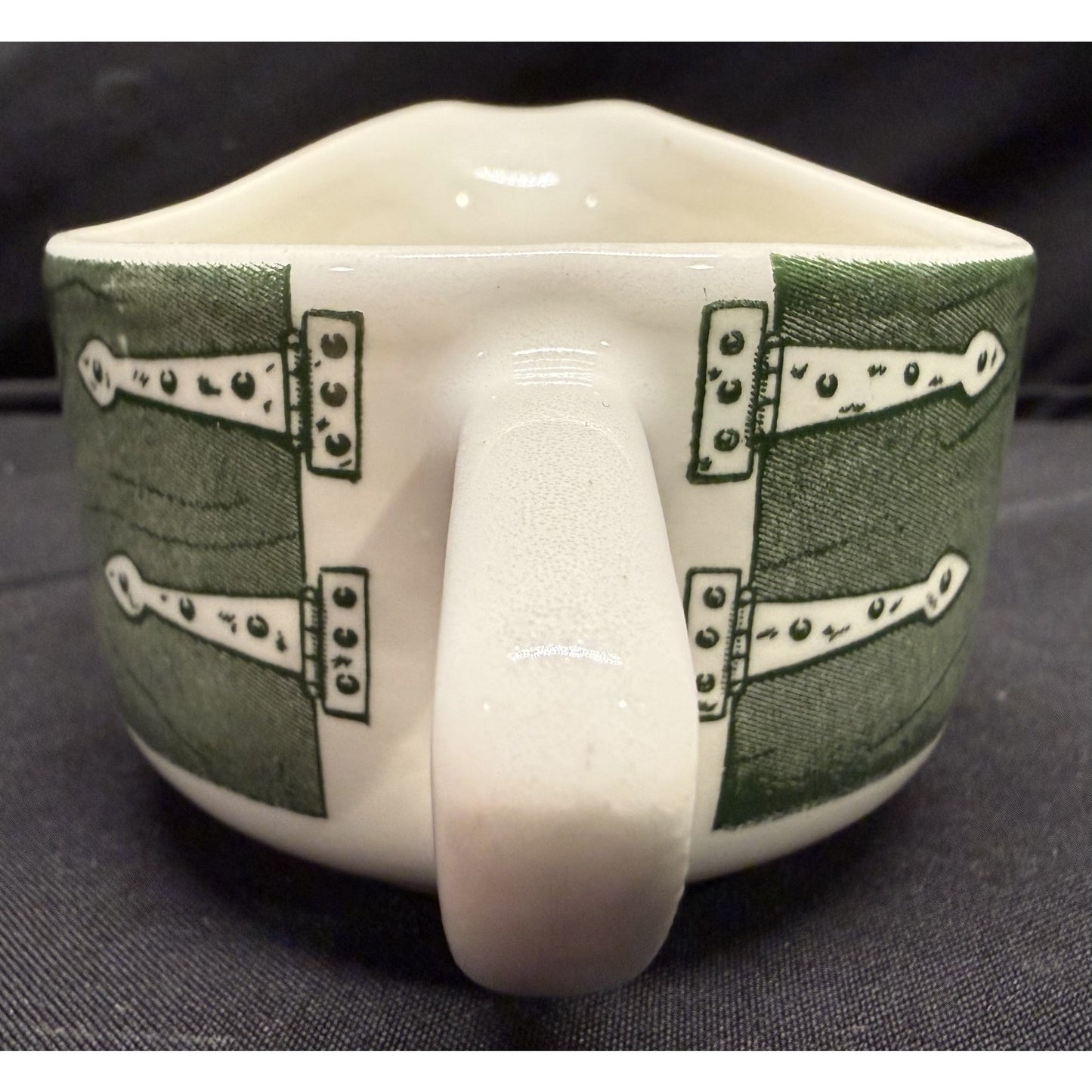 Vintage Royal China "Colonial Homestead" Green white creamer sugar gravy boat
