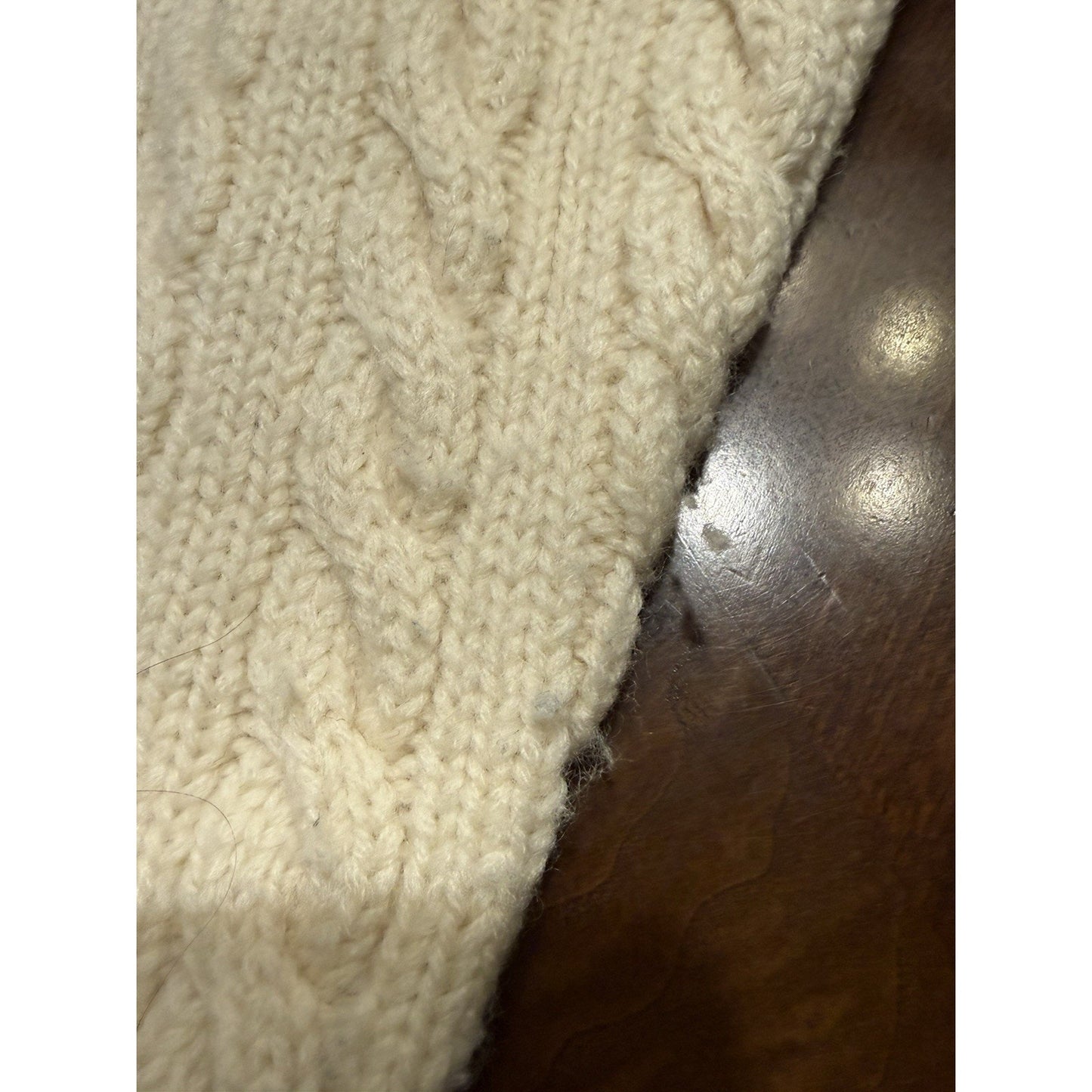 Vintage Abercrombie & Fitch Cream Knit Sweater Argyle Pattern Womens large wool