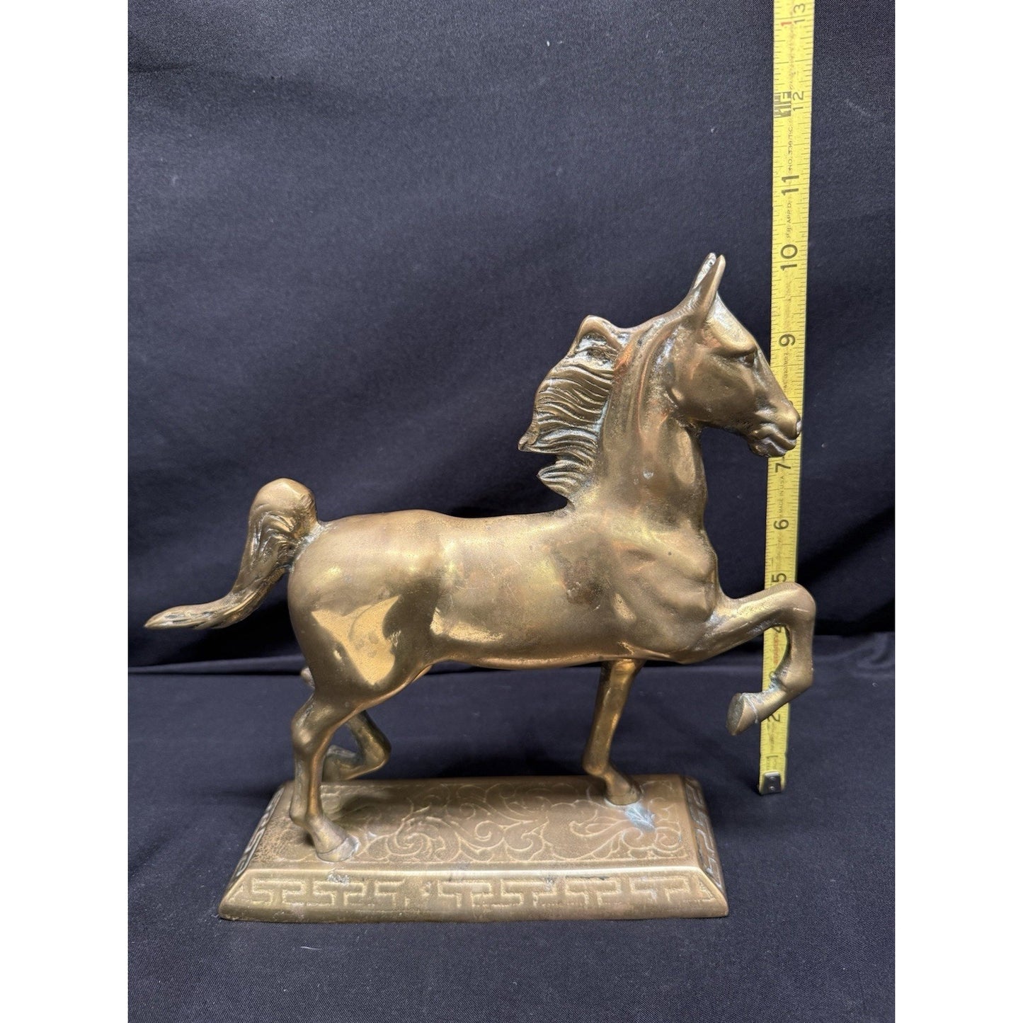 Williamsburg Pottery Factory Solid Brass Horse Statue Vintage 10” Equestrian