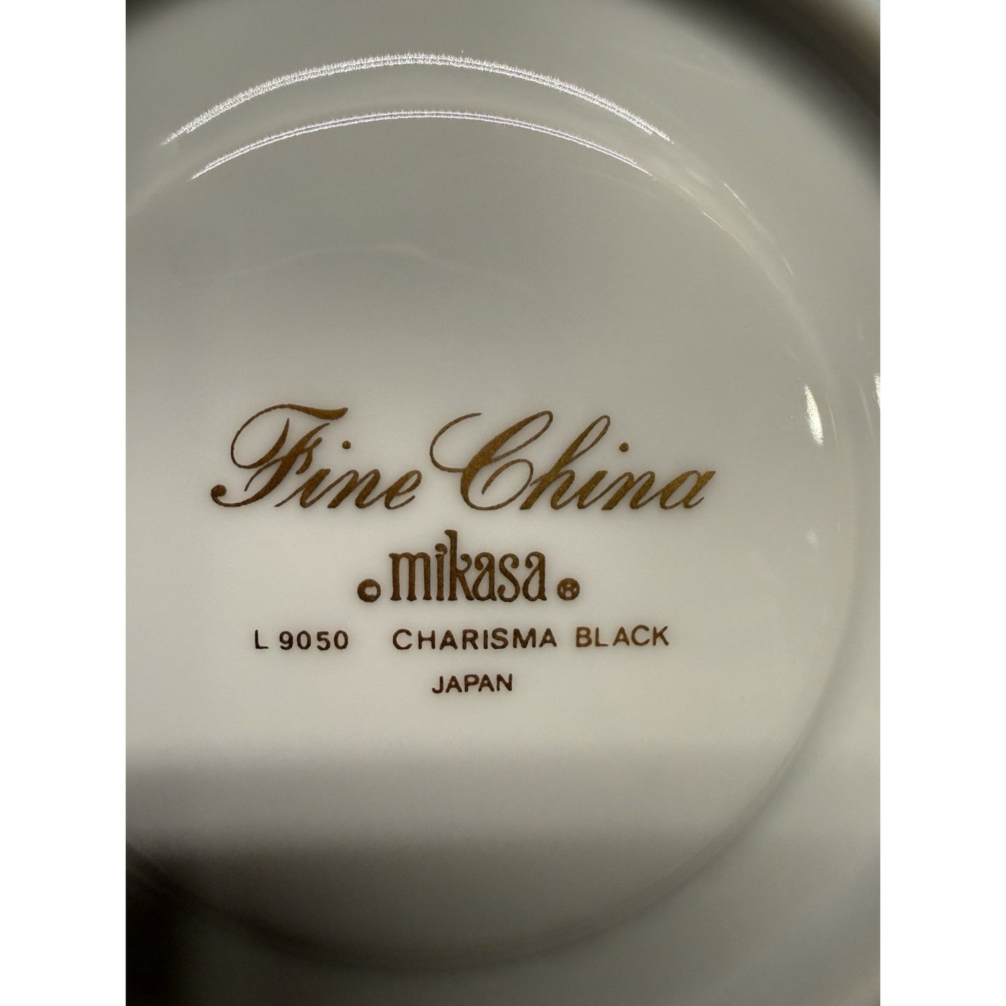 Mikasa Charisma Black Fine China Set Of 12 Saucers 10 Tea Cups Floral Vintage
