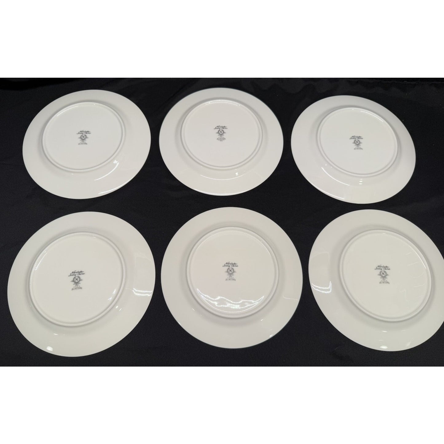 Set 6 Vintage Noritake Ivory China Linton 8.25” Round Salad Plates Gold Rimmed