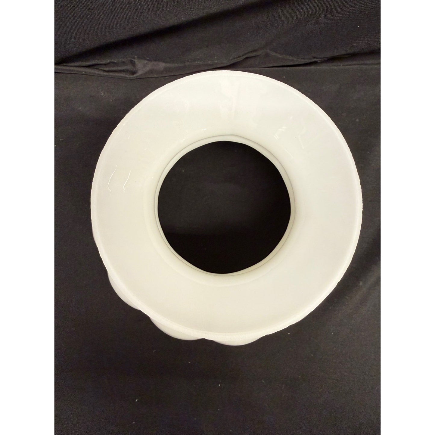 B & P opal White milk glass Melon shade style student Lamp Shade hand blown 6”