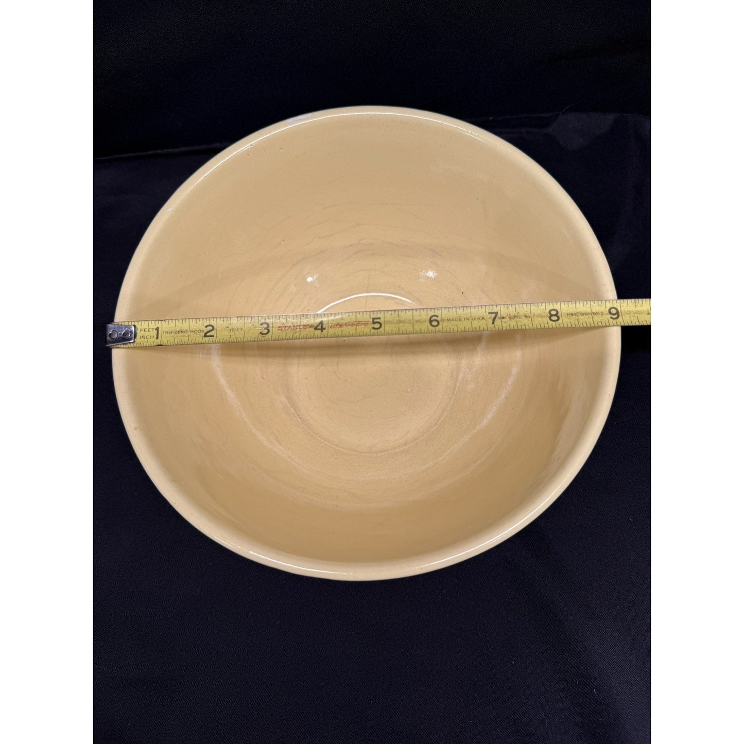 Vintage yellow Robinson Ransbottom Pottery Mixing Bowl Diamond pattern ceramic