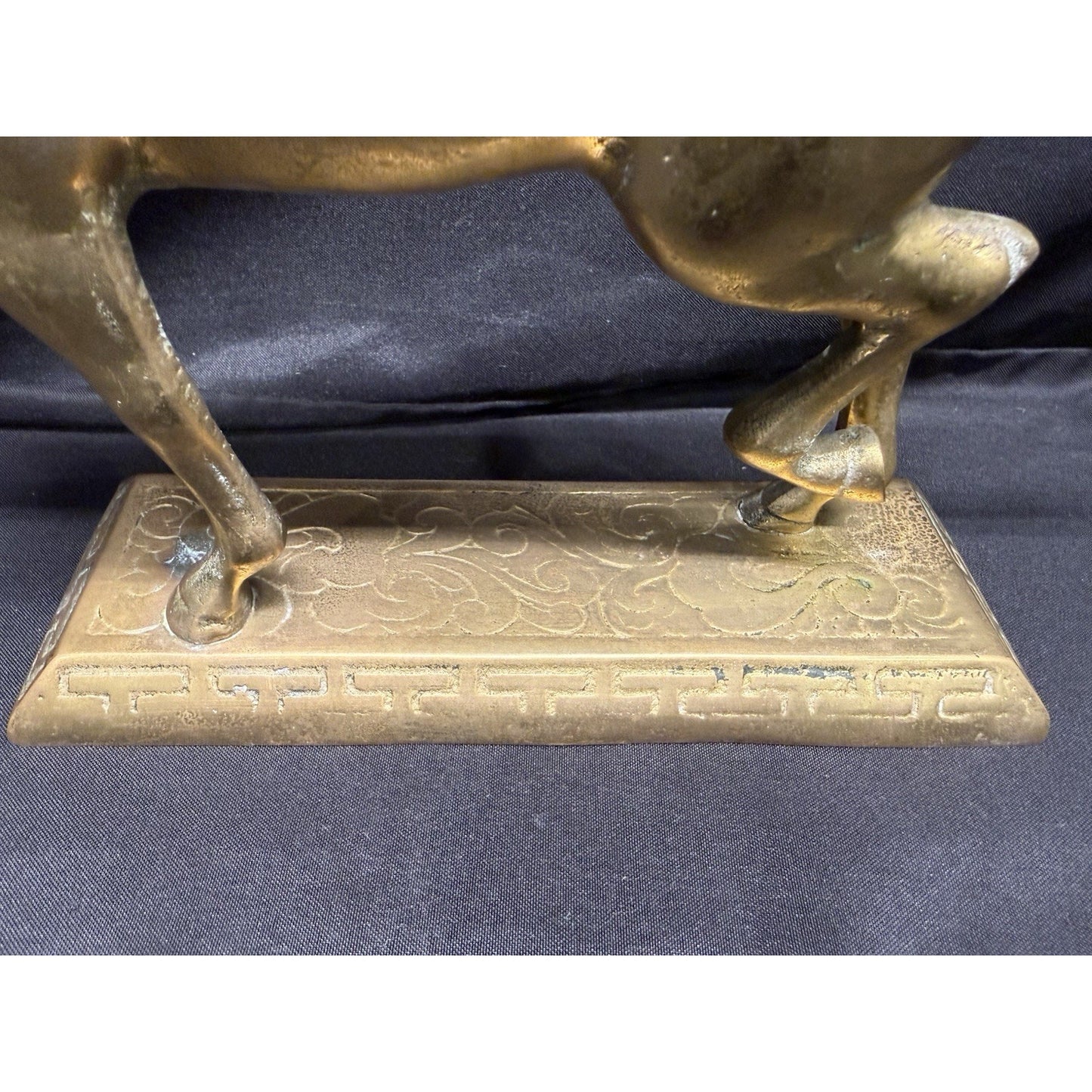 Williamsburg Pottery Factory Solid Brass Horse Statue Vintage 10” Equestrian