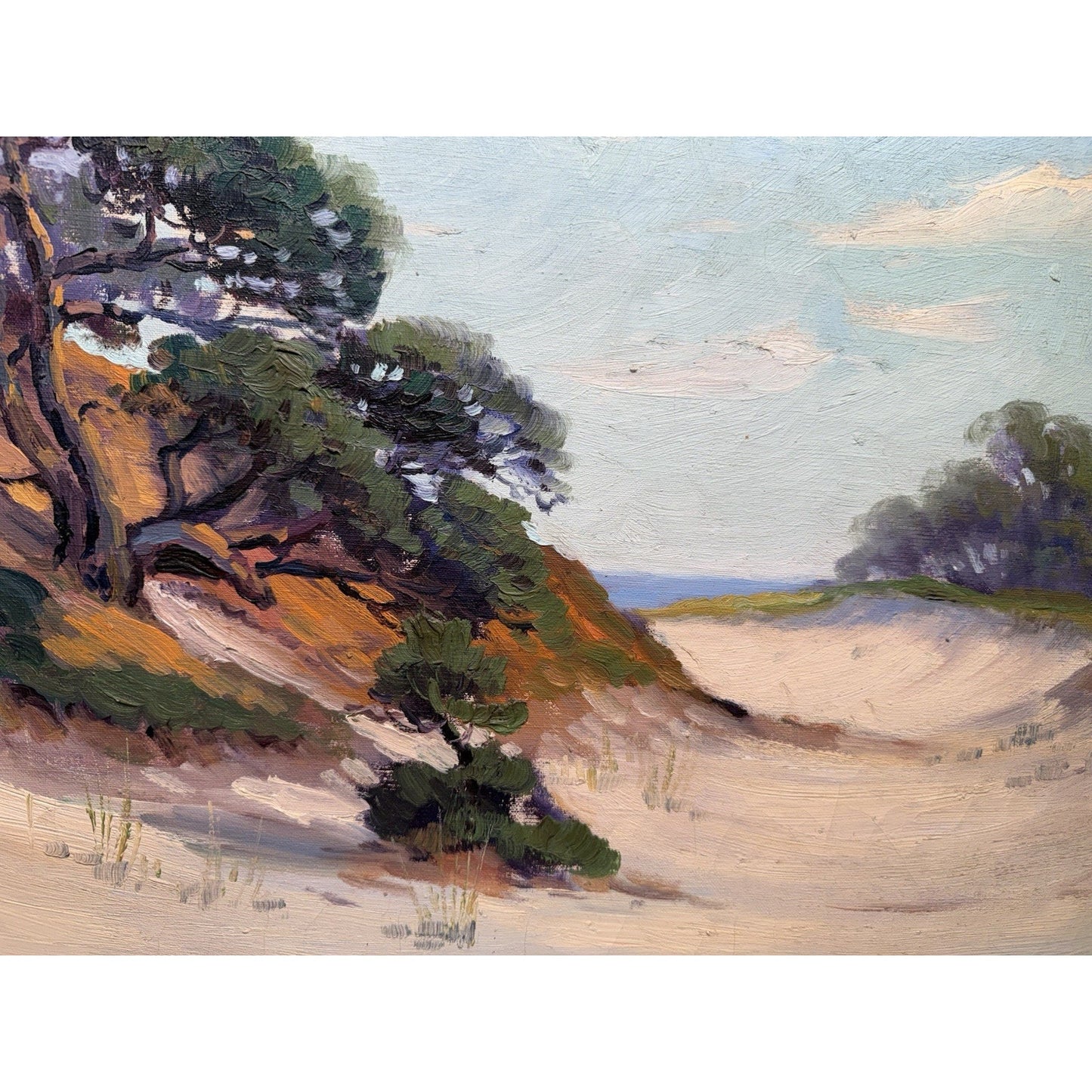Charles Gordon Harris Vintage 1930’s Oil Painting Coastal Sand Dunes 30” X 25”