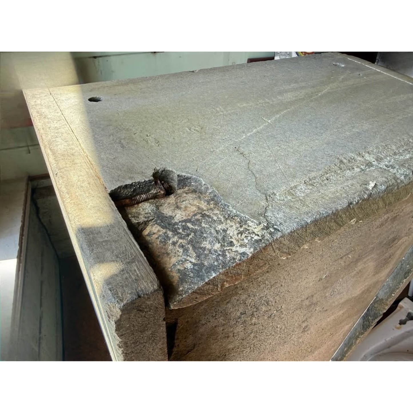 Antique alberene soapstone double bay sink rustic farmhouse architectural salvage